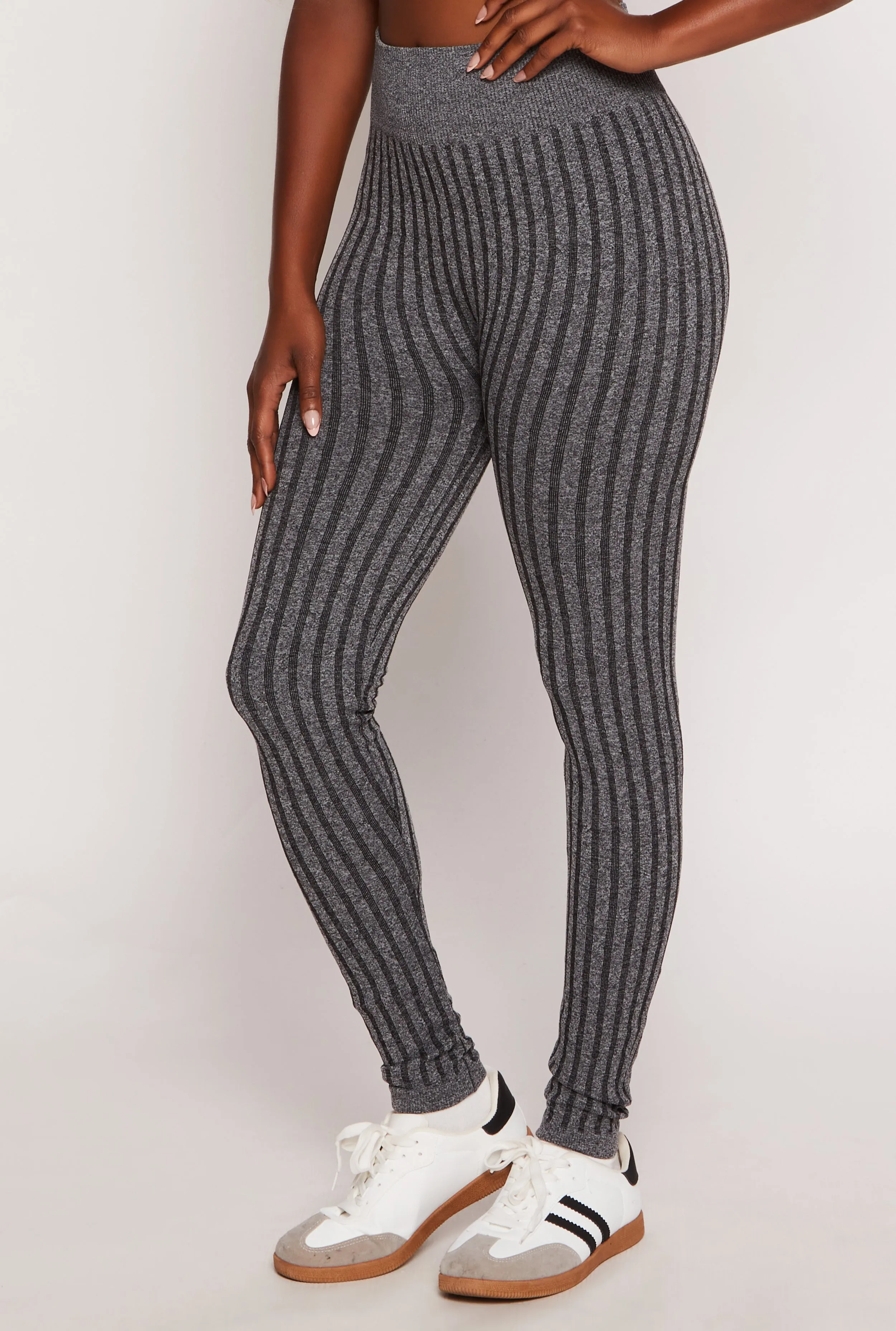 Seamless Textured Knit High Waisted Leggings sold by Rainbow product image thumbnail 2