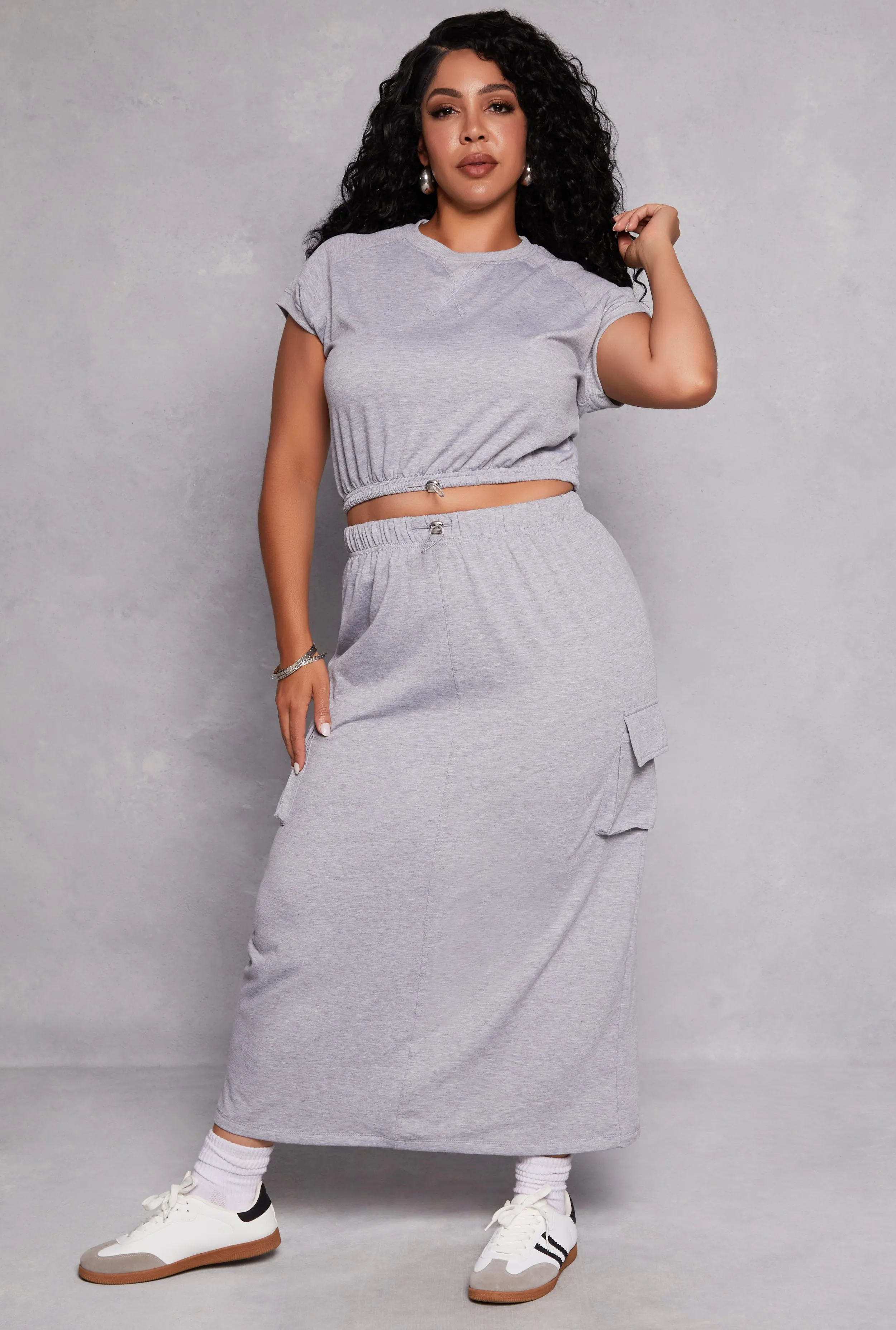 Plus Size Almost Famous Cargo Maxi Skirt sold by Rainbow