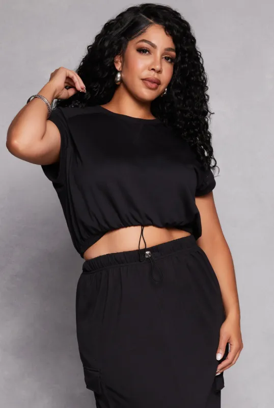 Plus Size Almost Famous Cap Sleeve Sweatshirt sold by Rainbow