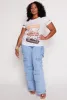 Plus Size Bold Beautiful Blessed Ruched Graphic Tee sold by Rainbow