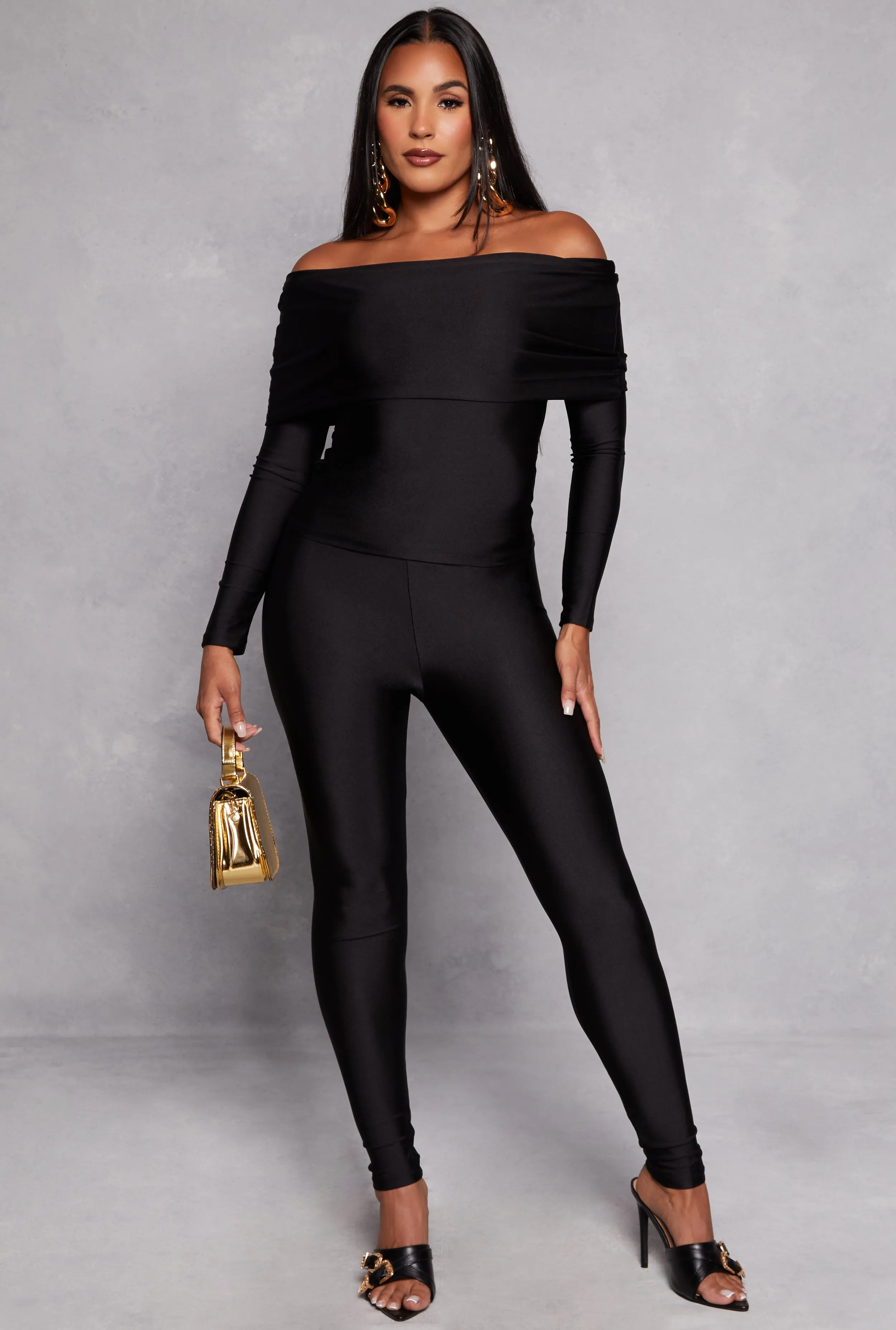 Off the Shoulder Long Sleeve Top and Leggings sold by Rainbow