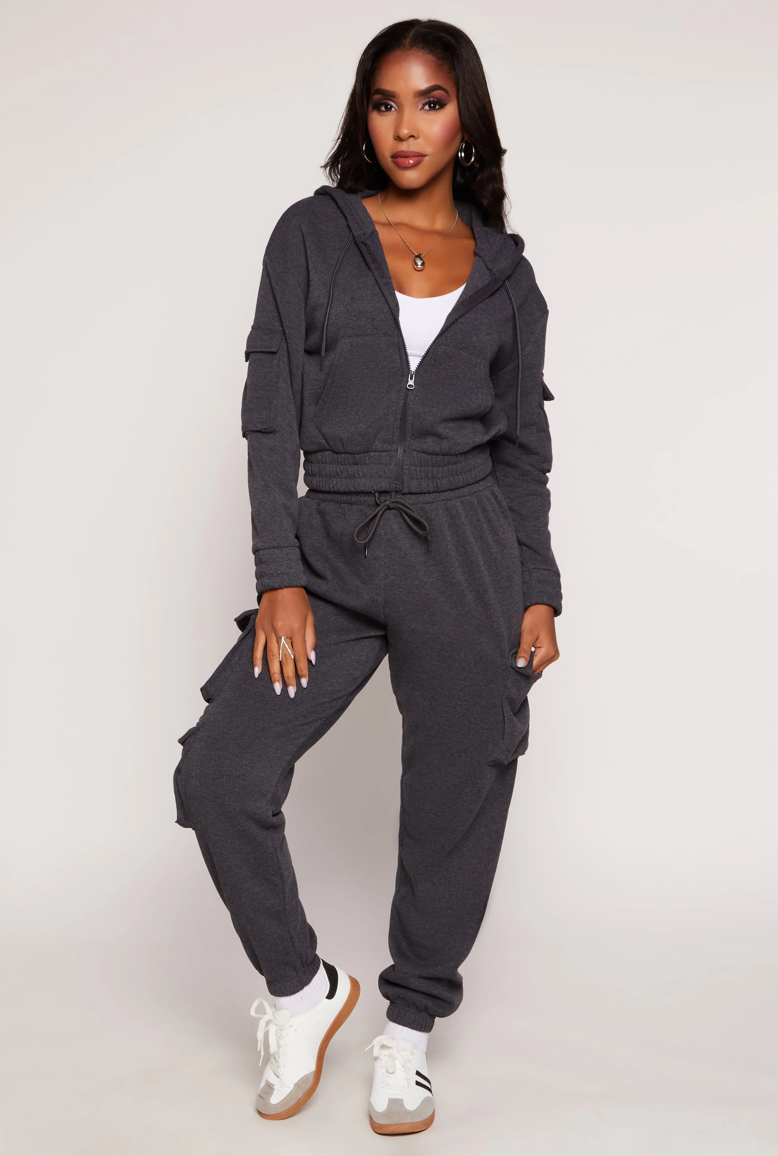 Fleece Drawstring Cargo Sweatpants sold by Rainbow