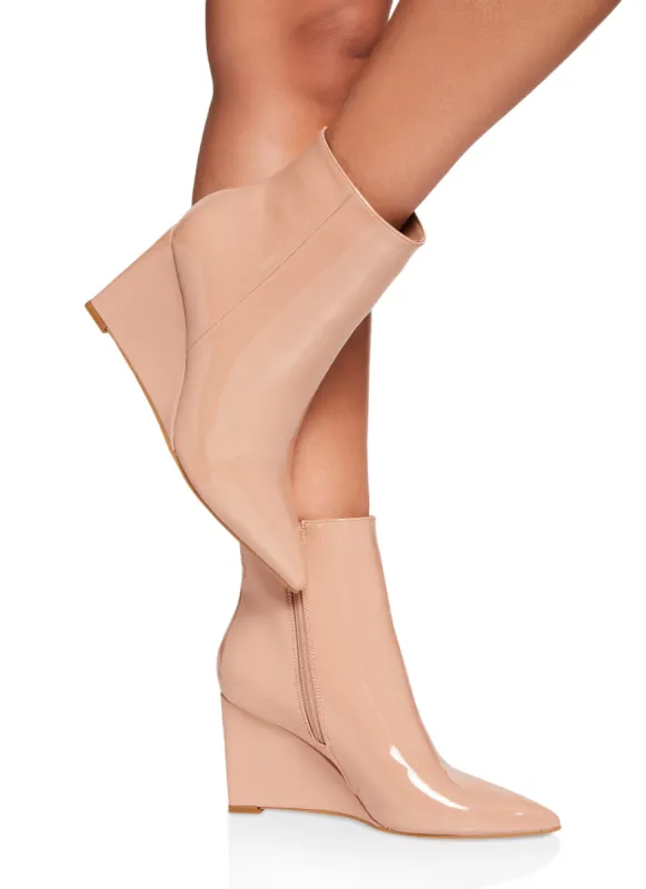 Pointed Toe Wedge Booties sold by Rainbow