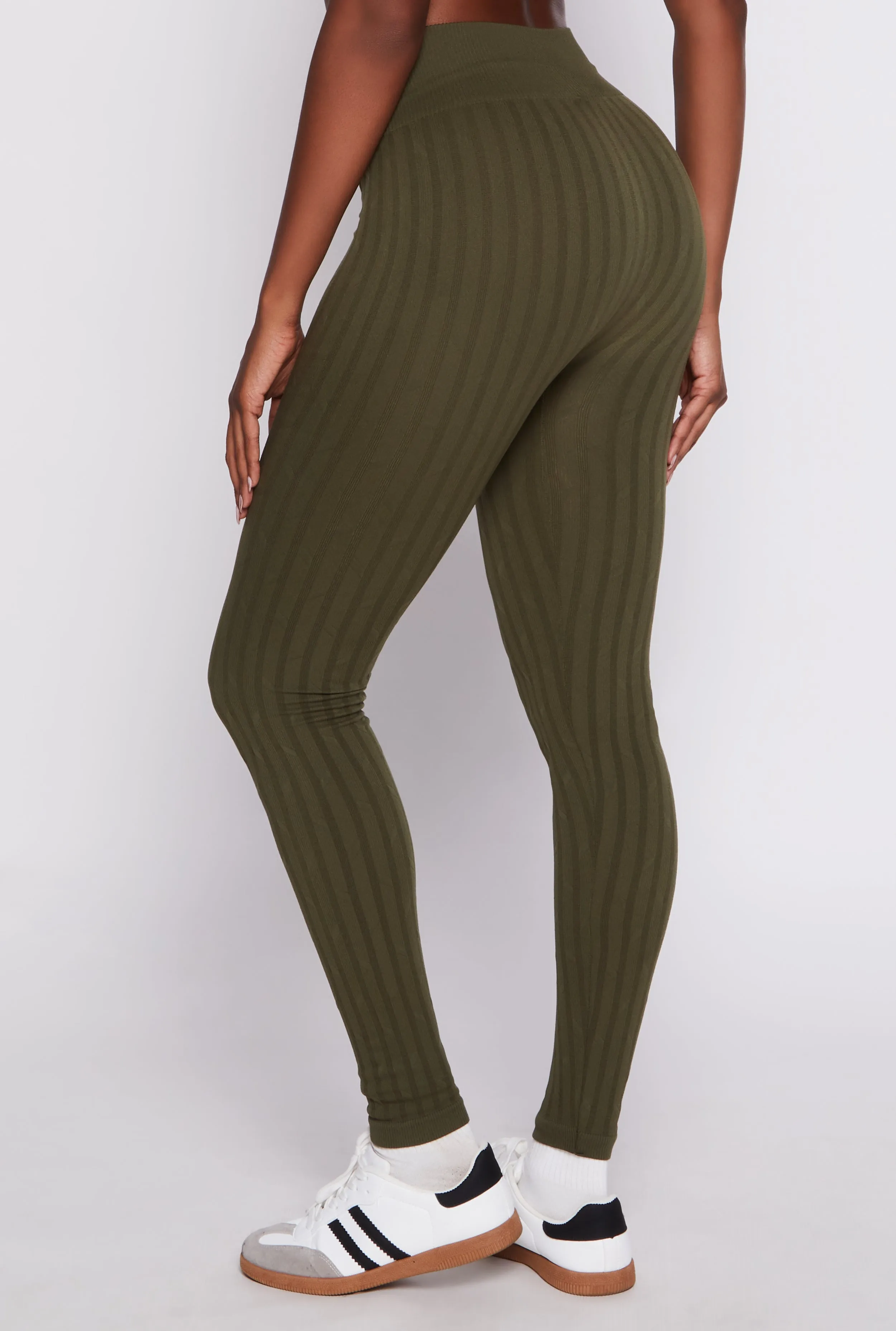Seamless Textured Knit High Waisted Leggings sold by Rainbow product image thumbnail 3