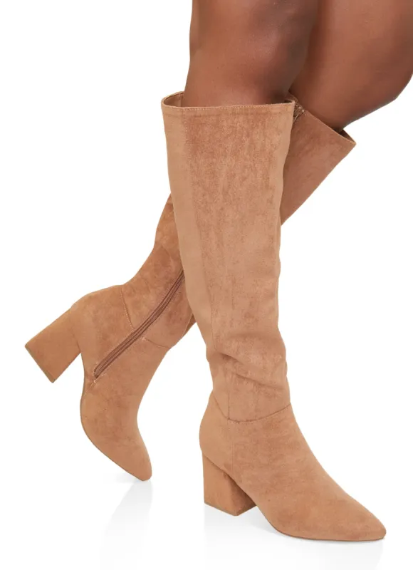 Pointed Toe Mid Heel Tall Boots sold by Rainbow