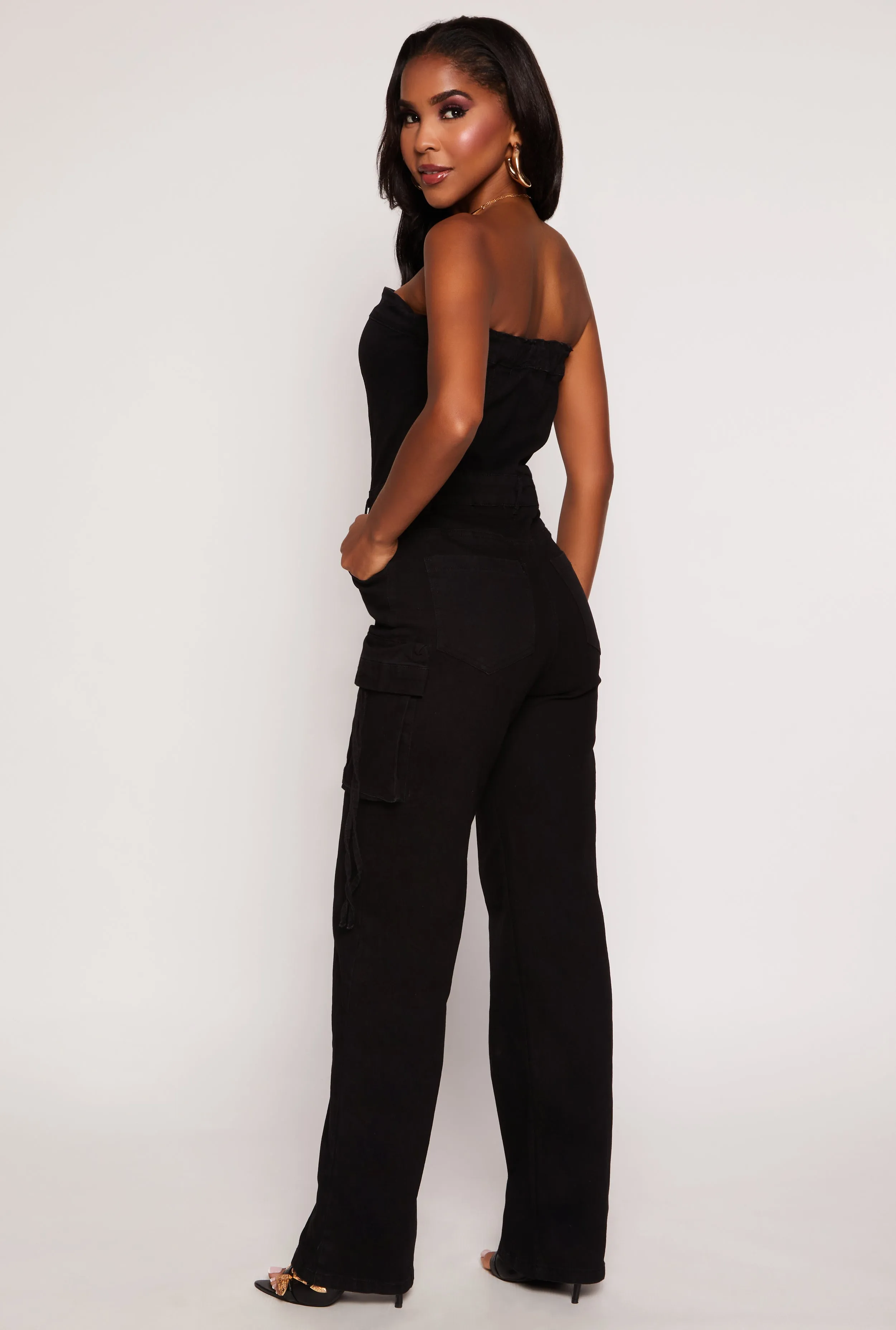 Daisy Denim Cargo Strapless Jumpsuit sold by Rainbow product image thumbnail 3