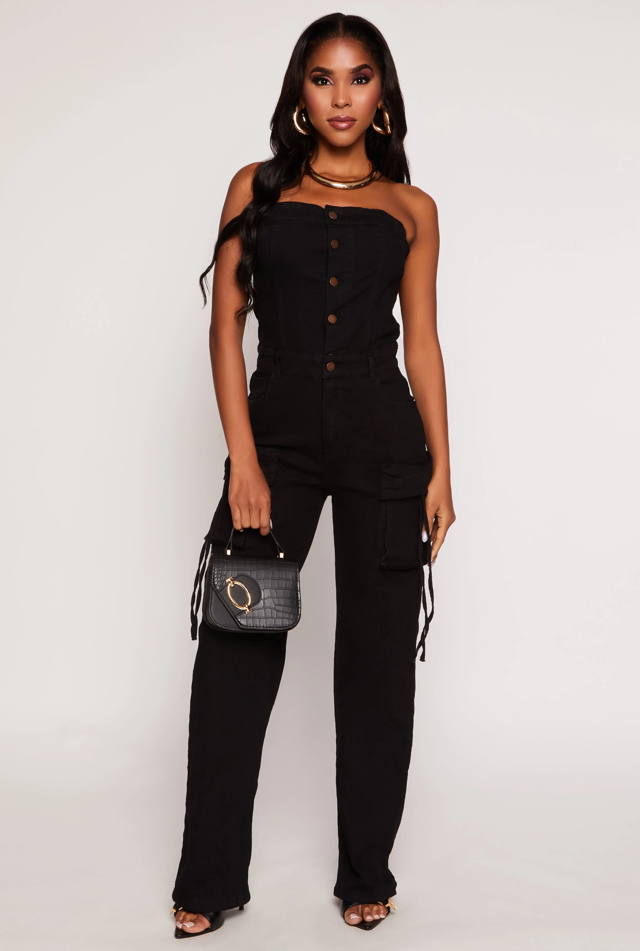 Daisy Denim Cargo Strapless Jumpsuit sold by Rainbow product image thumbnail 2
