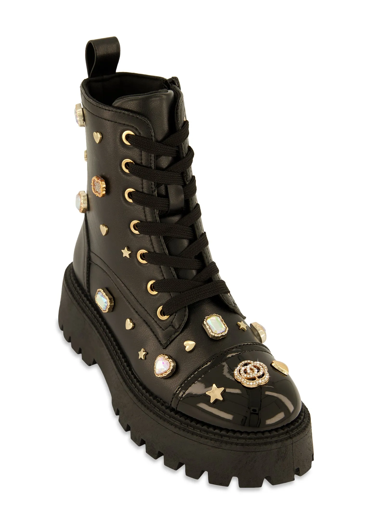 Studded Charm Combat Boots sold by Rainbow