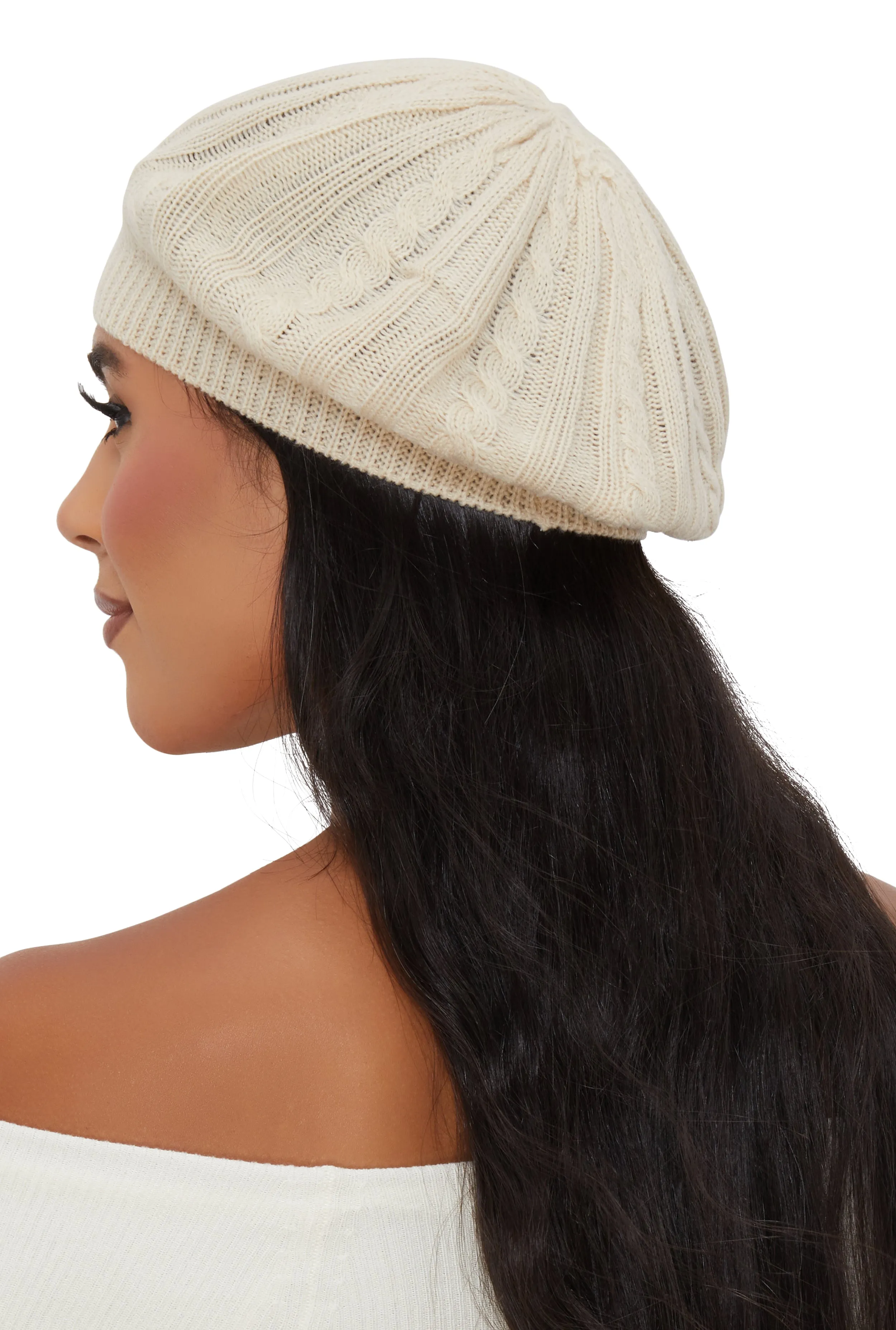 Solid Cable Knit Beret sold by Rainbow product image thumbnail 2