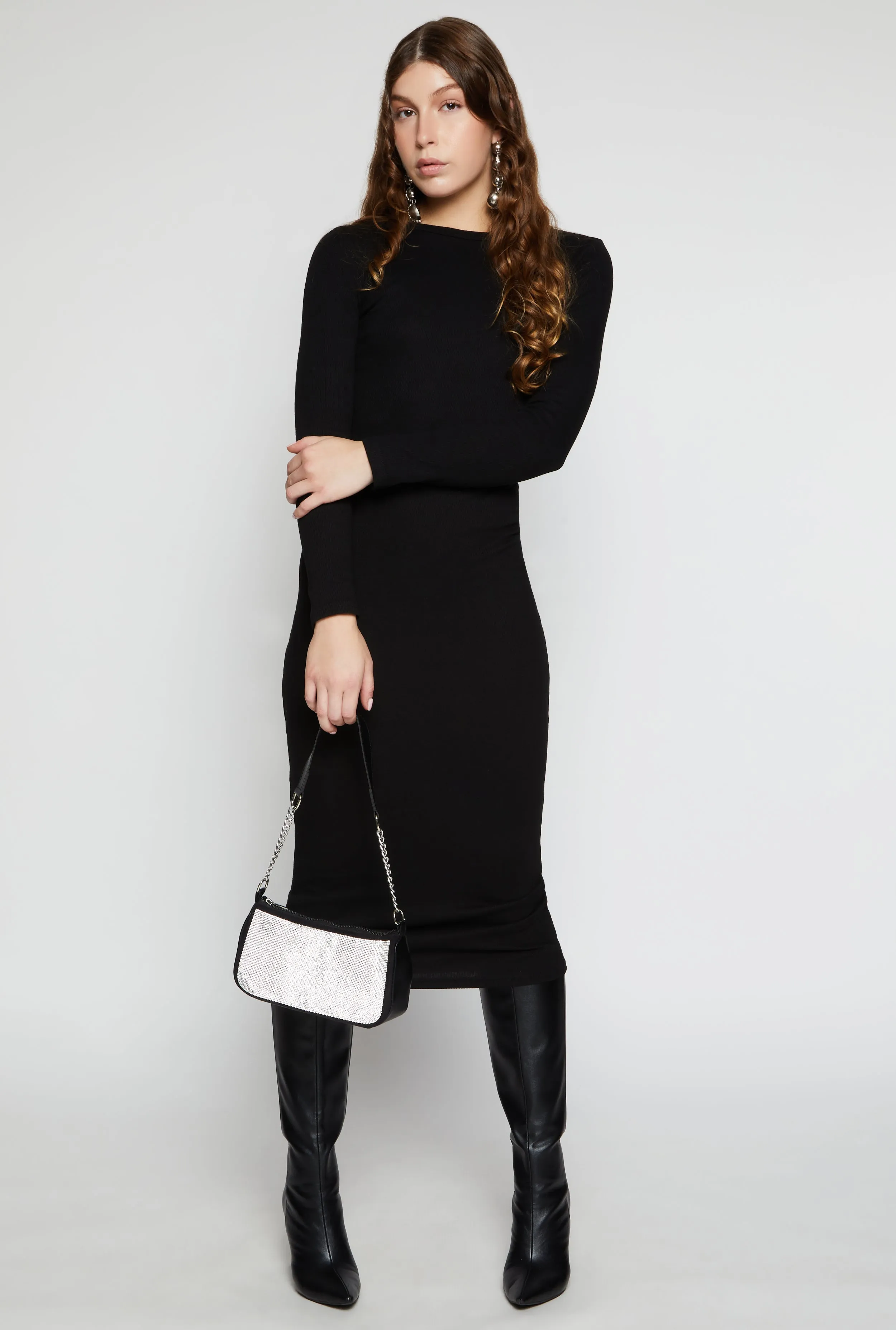 Daisy Ribbed Crew Neck Midi Dress sold by Rainbow product image thumbnail 2