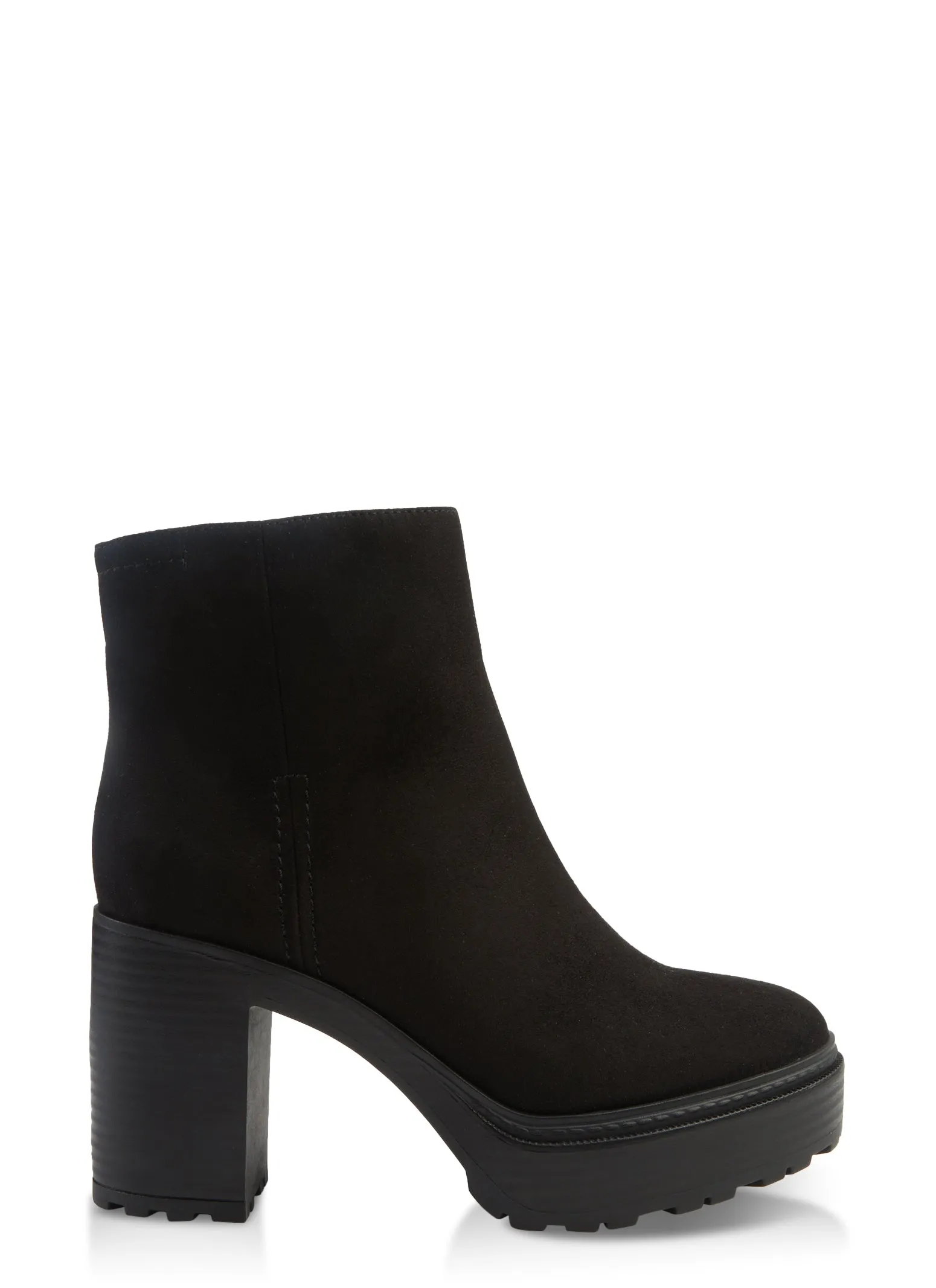 Solid Side Zip Block Heel Booties sold by Rainbow product image thumbnail 2