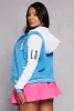 23 LA Graphic Patch Hooded Baseball Jacket sold by Rainbow