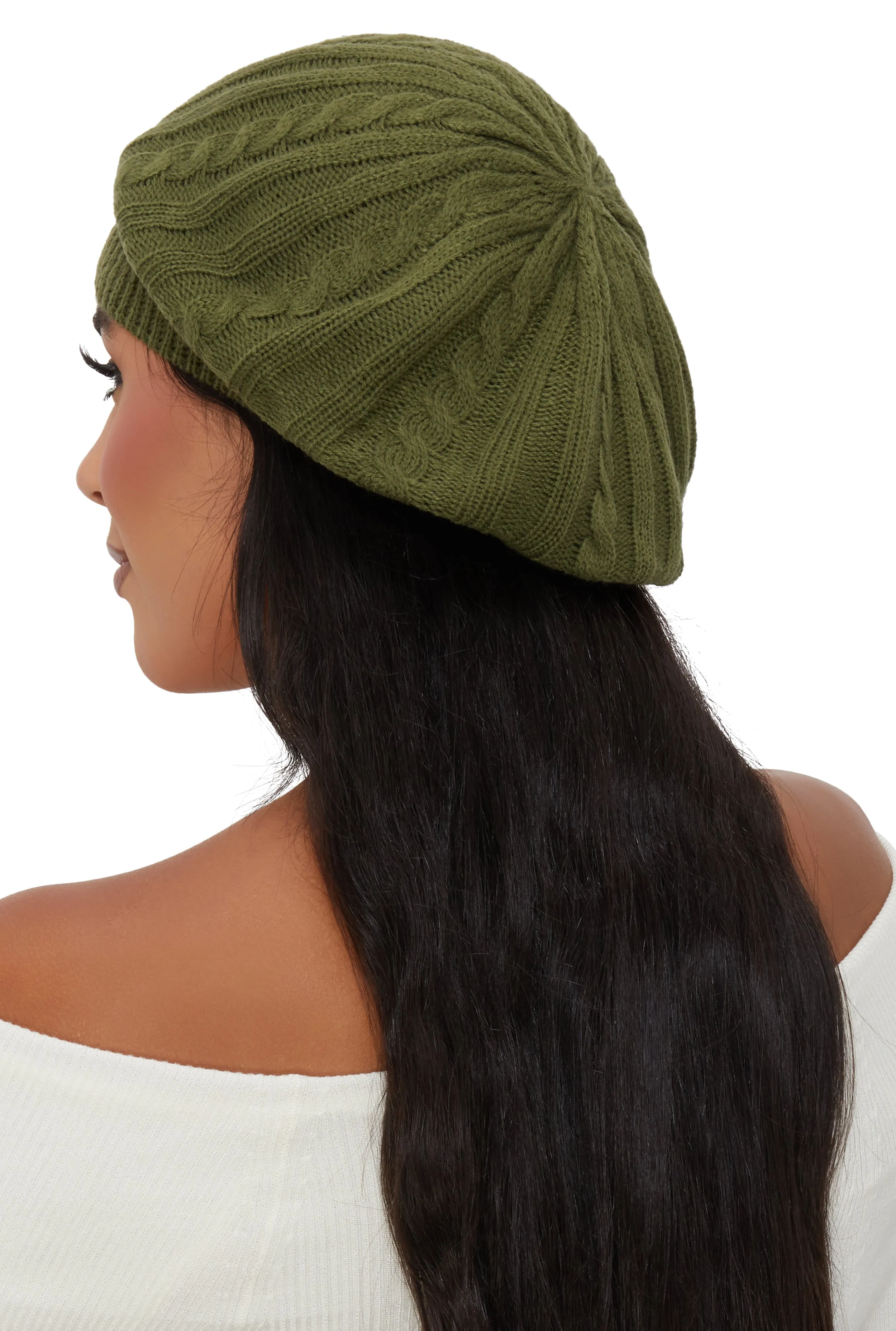 Solid Cable Knit Beret sold by Rainbow product image thumbnail 2