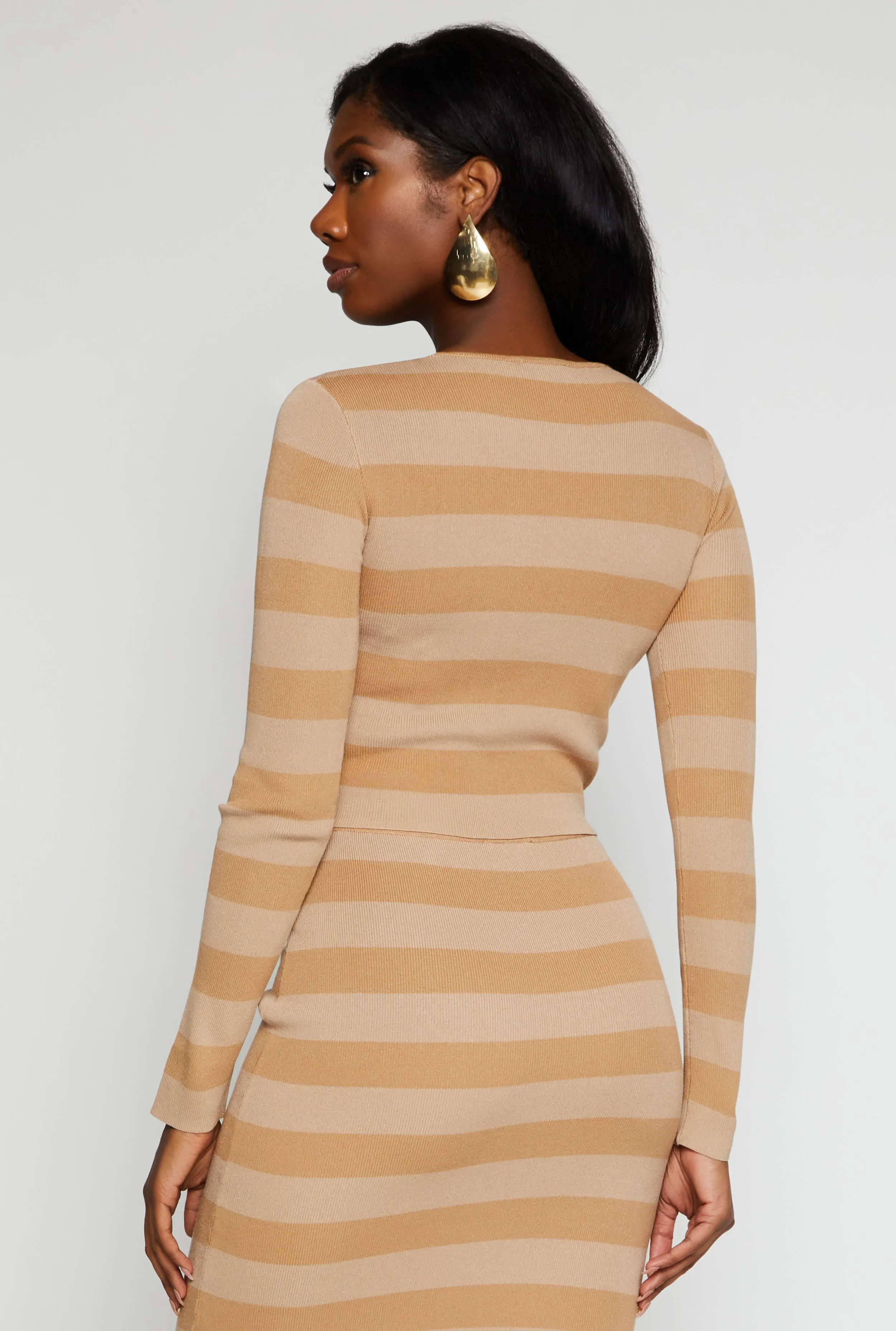 Striped Crew Neck Long Sleeve Sweater sold by Rainbow product image thumbnail 3