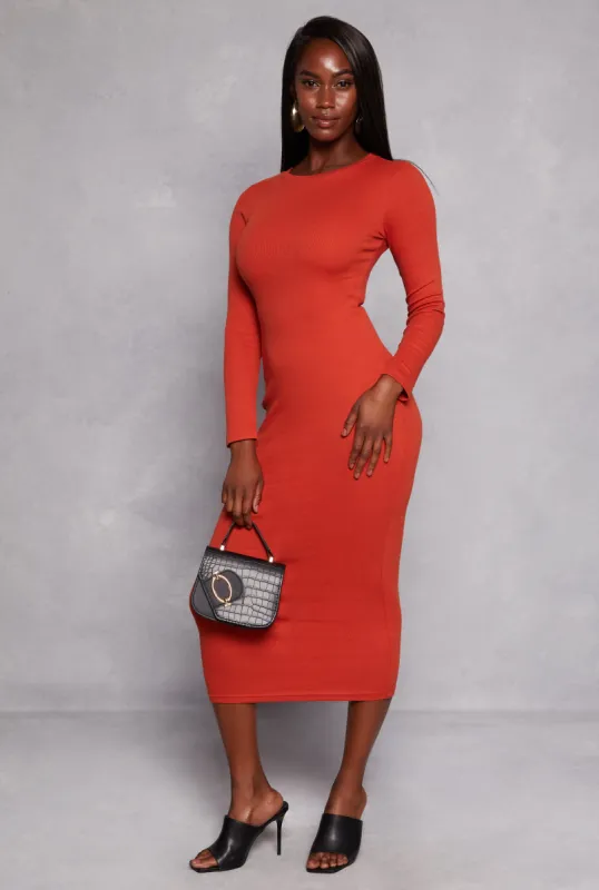 Daisy Ribbed Crew Neck Midi Dress sold by Rainbow