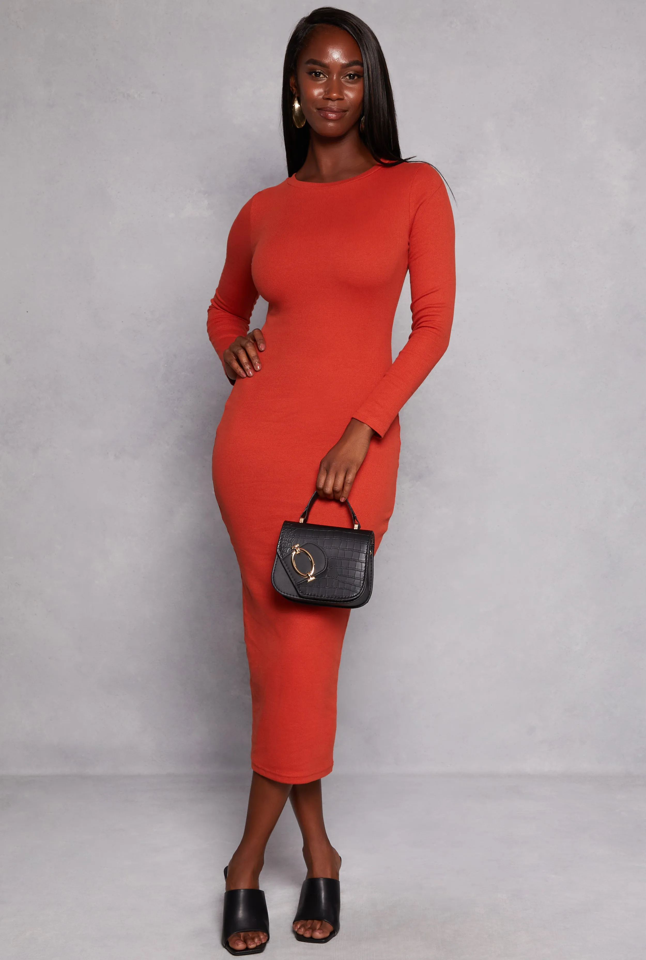 Daisy Ribbed Crew Neck Midi Dress sold by Rainbow product image thumbnail 2