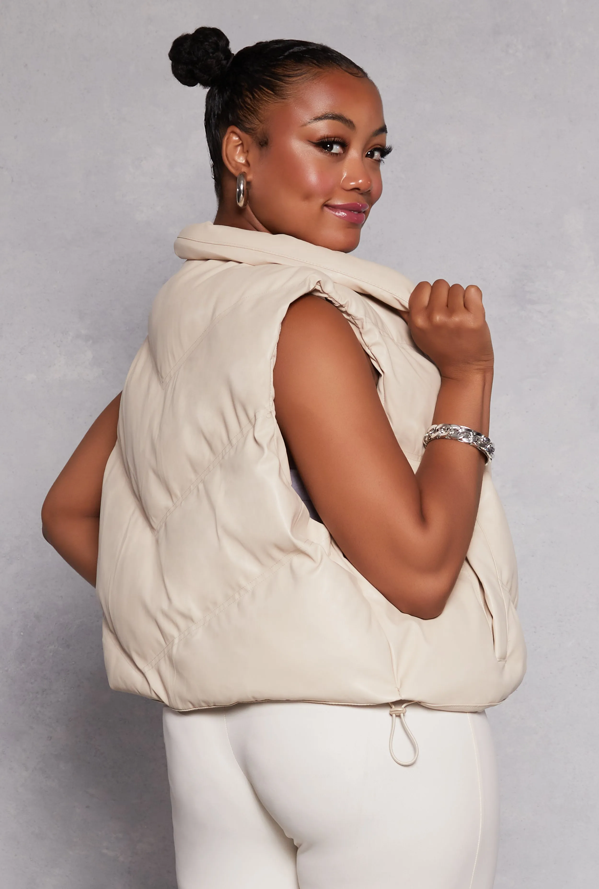 Plus Size Zip Front Quilted Puffer Vest sold by Rainbow product image thumbnail 3