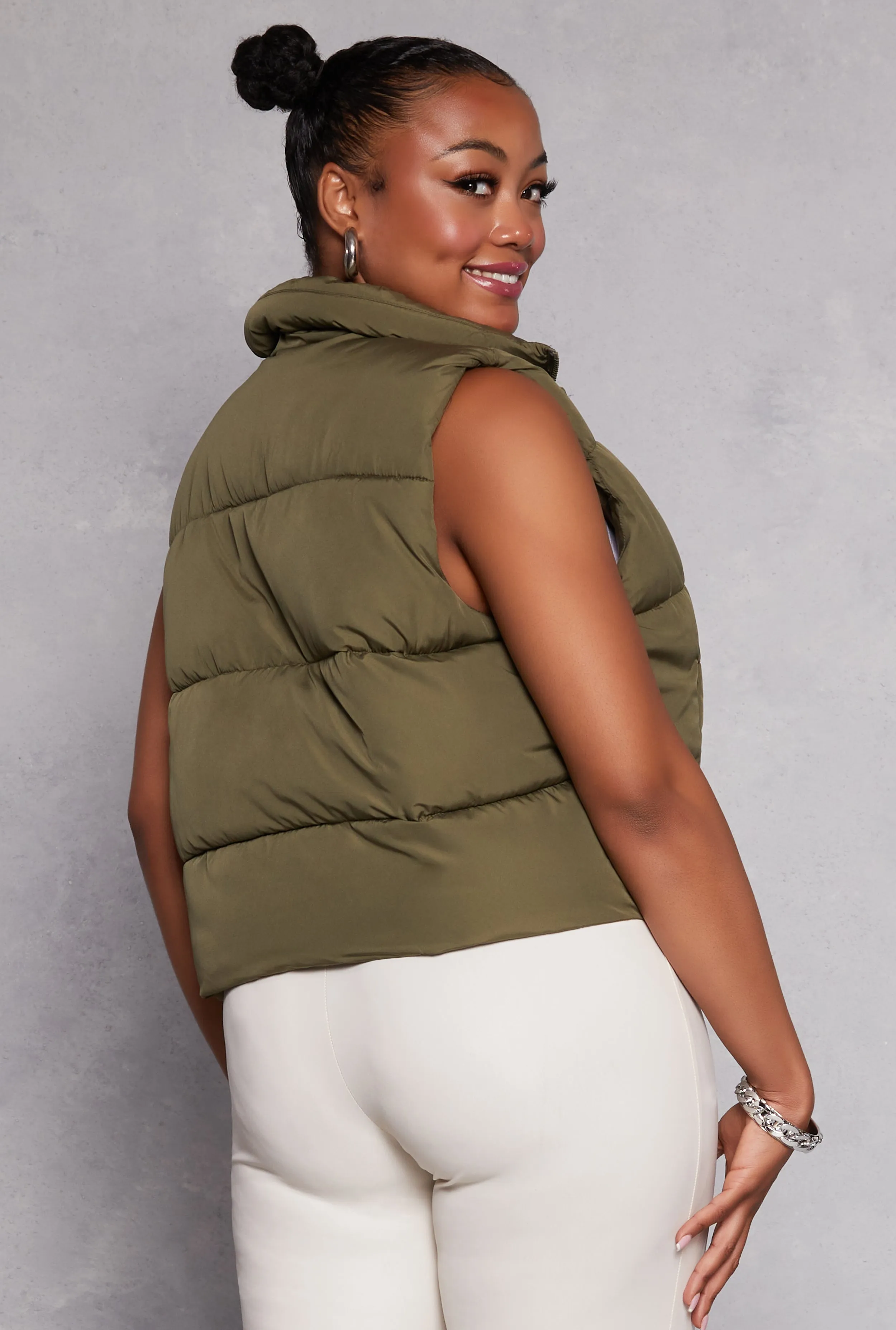 Plus Size Almost Famous Nylon Puffer Vest sold by Rainbow product image thumbnail 3