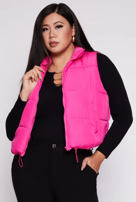 Plus Size Almost Famous Nylon Puffer Vest sold by Rainbow