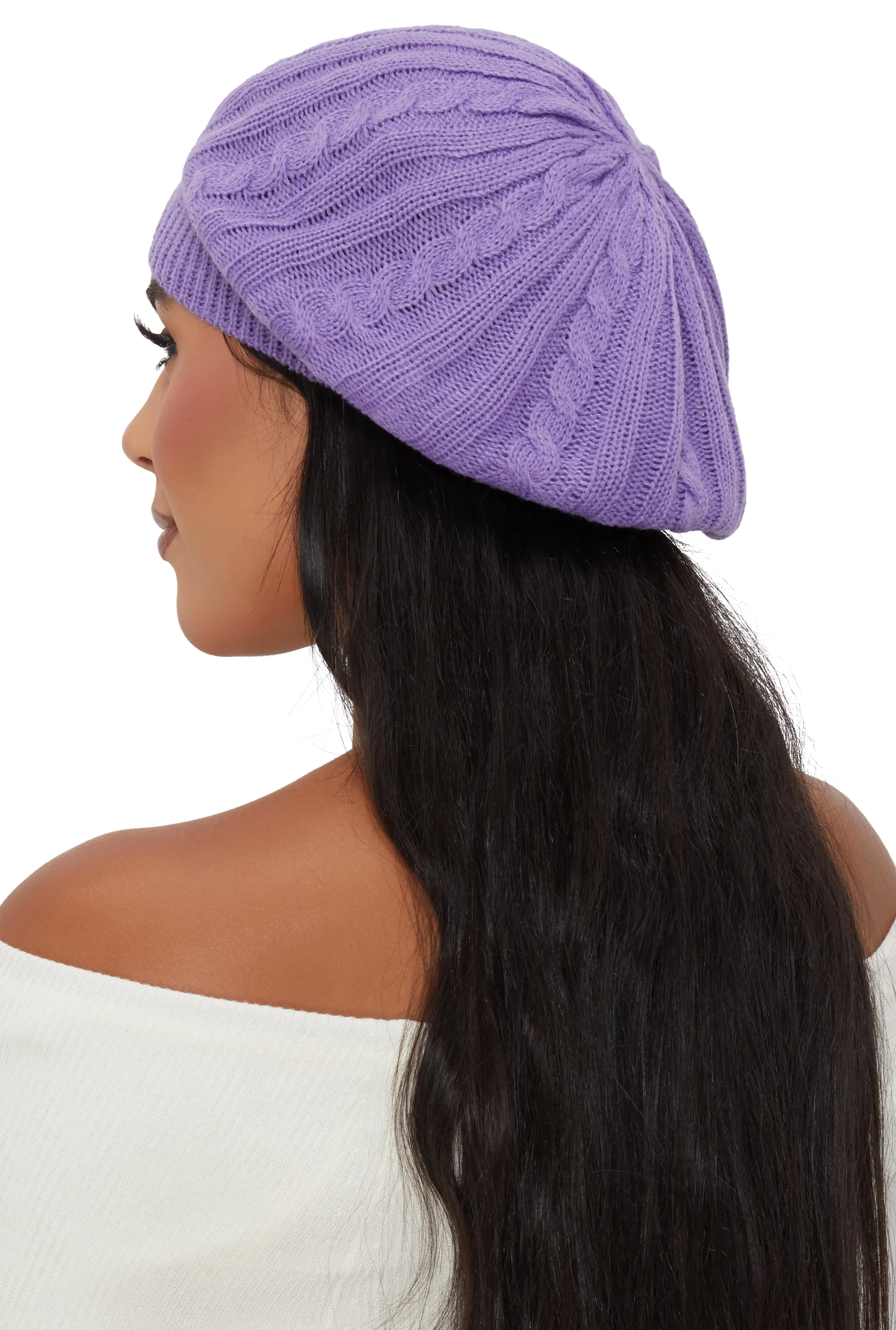 Solid Cable Knit Beret sold by Rainbow product image thumbnail 2