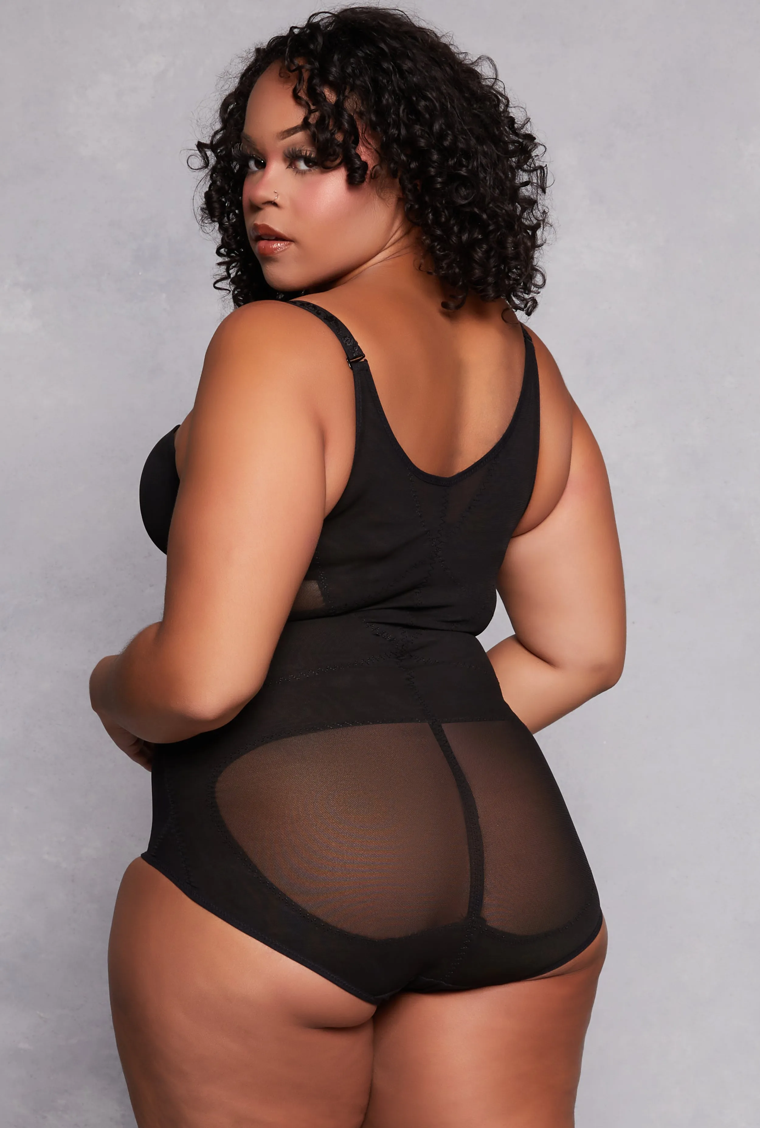 Plus Size Floral Lace Shapewear Bodysuit sold by Rainbow product image thumbnail 2
