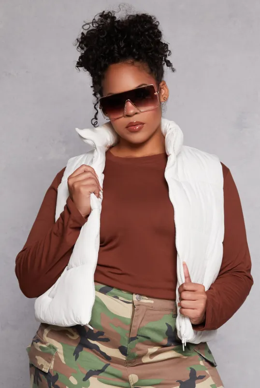 Plus Size Almost Famous Nylon Puffer Vest sold by Rainbow
