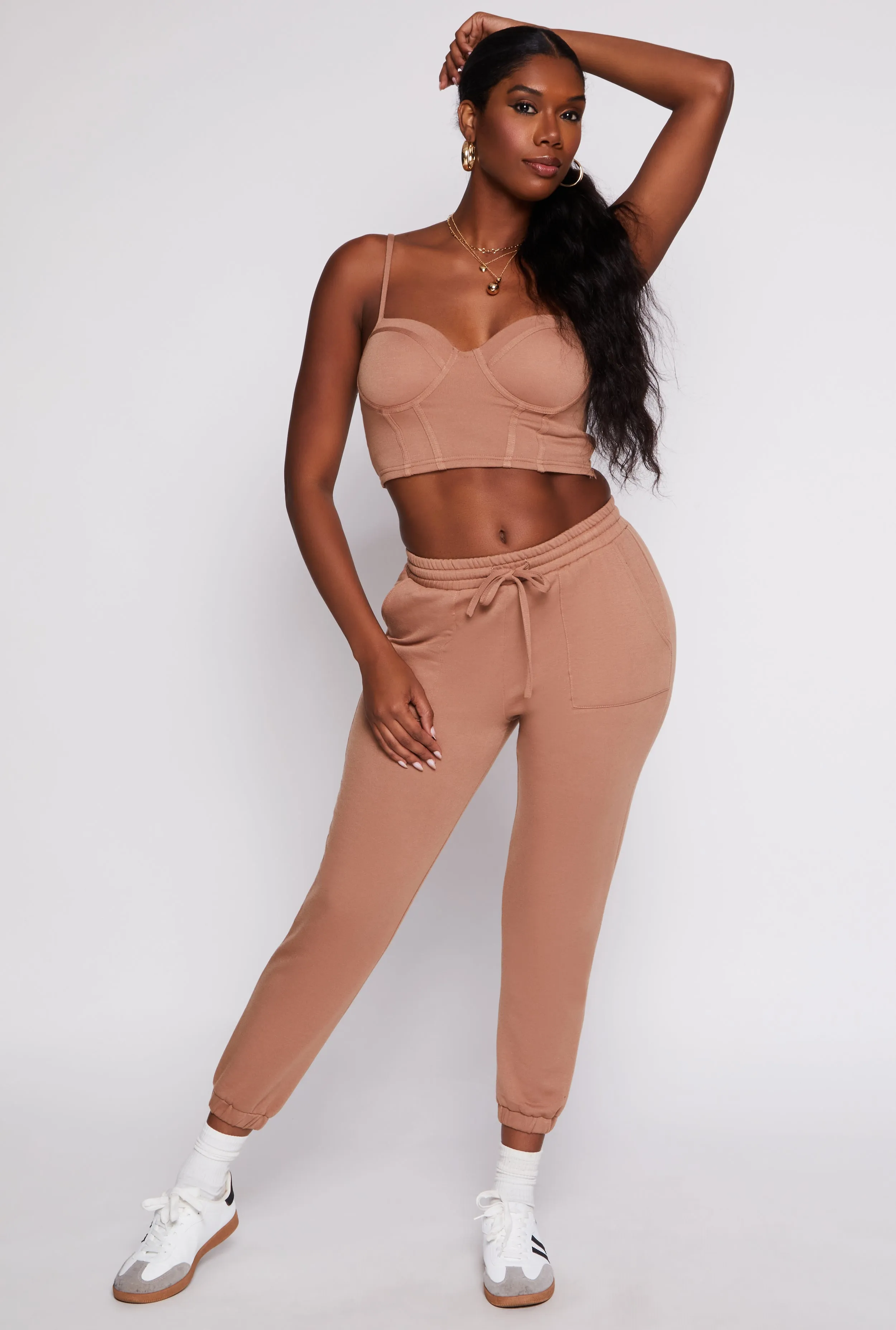 Haute Monde High Waist Drawstring Joggers sold by Rainbow