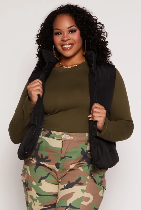 Plus Size Almost Famous Nylon Puffer Vest sold by Rainbow