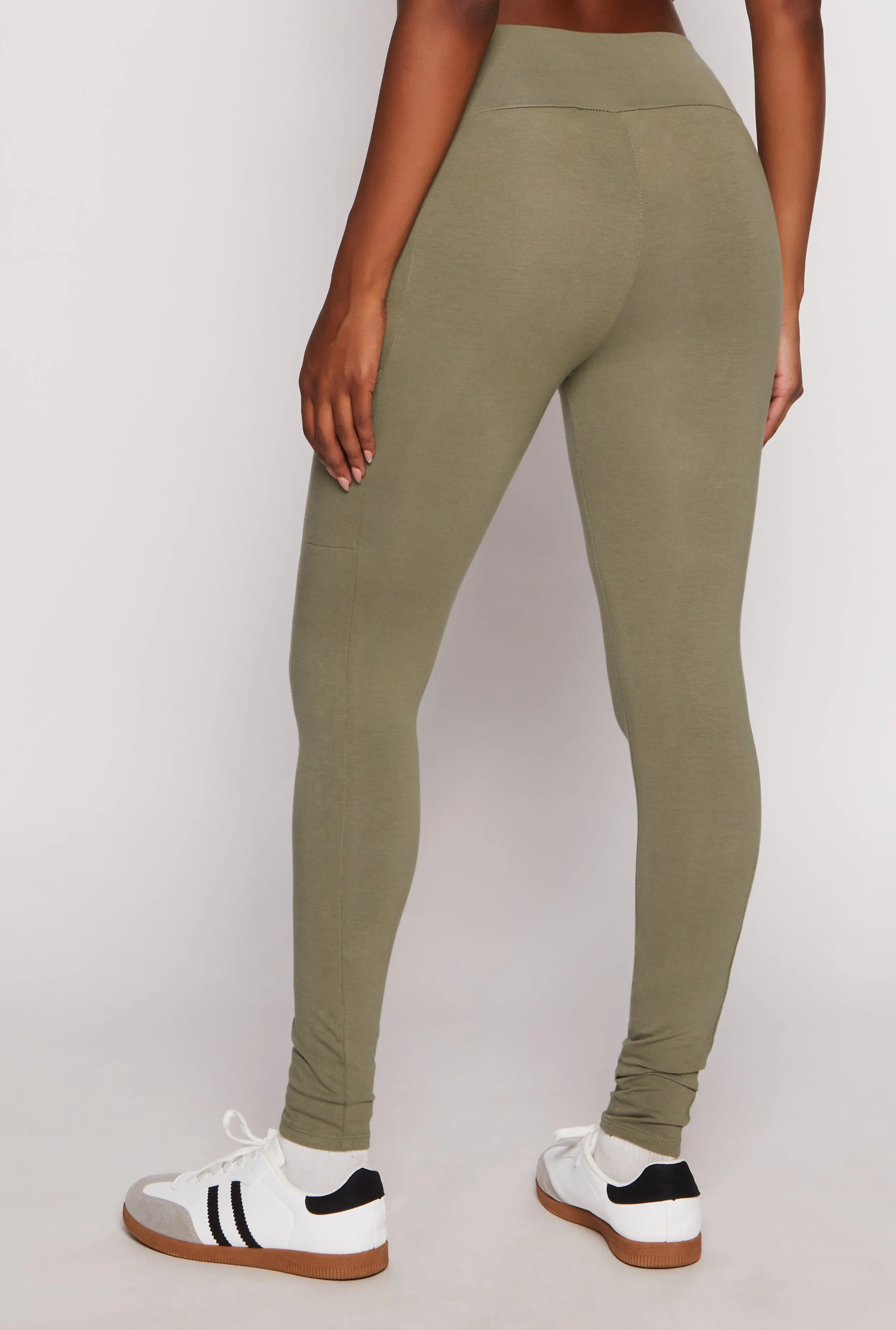 Solid High Waisted Cell Phone Pocket Leggings sold by Rainbow product image thumbnail 3