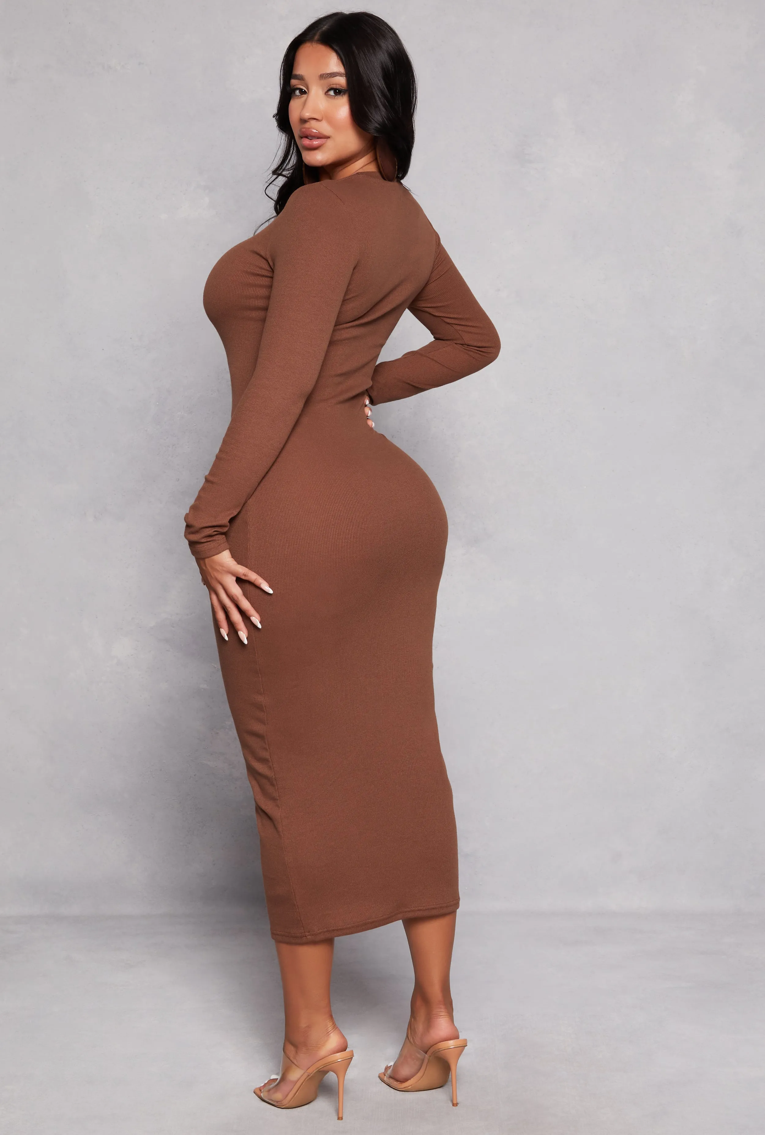 Daisy Ribbed Crew Neck Midi Dress sold by Rainbow product image thumbnail 3