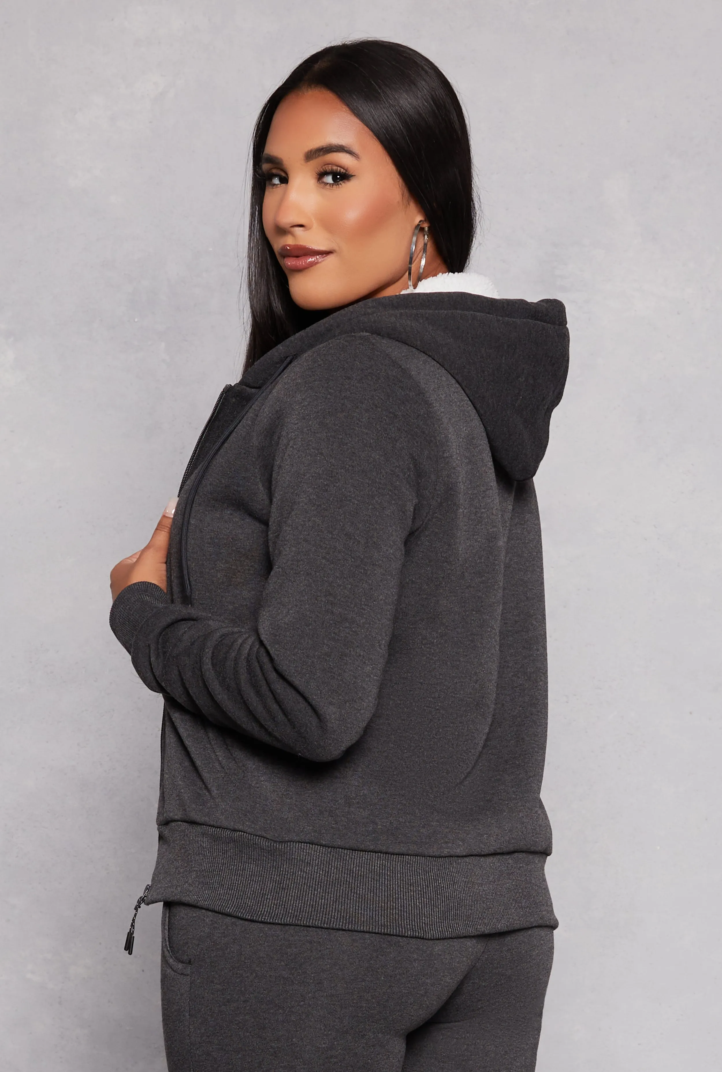 Zip Up Fleece Hoodie sold by Rainbow product image thumbnail 3