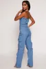 Daisy Denim Strapless Button Front Cargo Jumpsuit sold by Rainbow