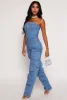 Daisy Denim Strapless Button Front Cargo Jumpsuit sold by Rainbow