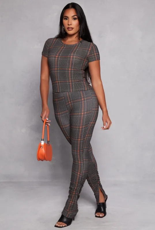 Printed High Waist Ruched Leggings sold by Rainbow