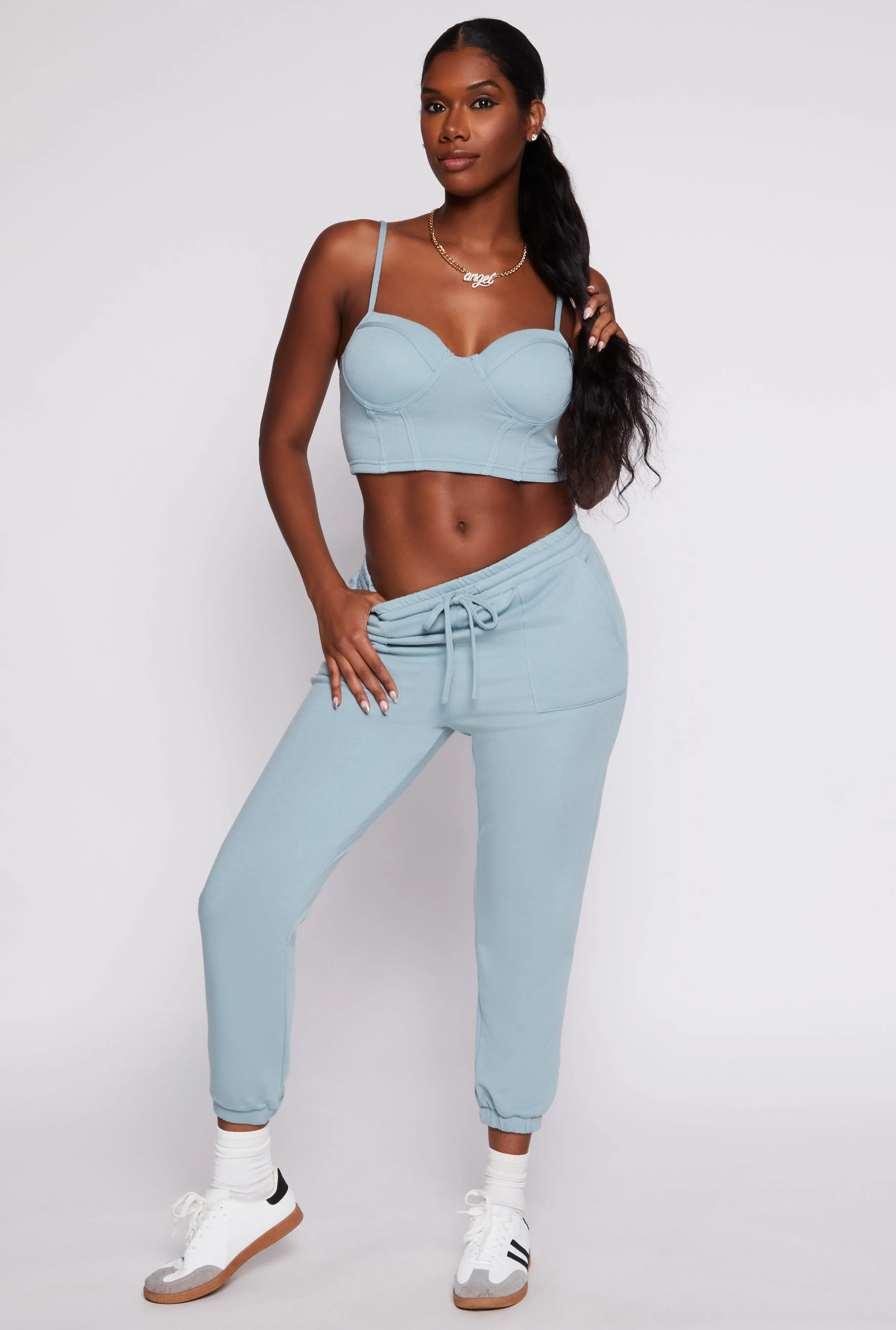 Haute Monde High Waist Drawstring Joggers sold by Rainbow