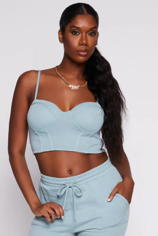 Haute Monde Solid Cropped Corset Top sold by Rainbow