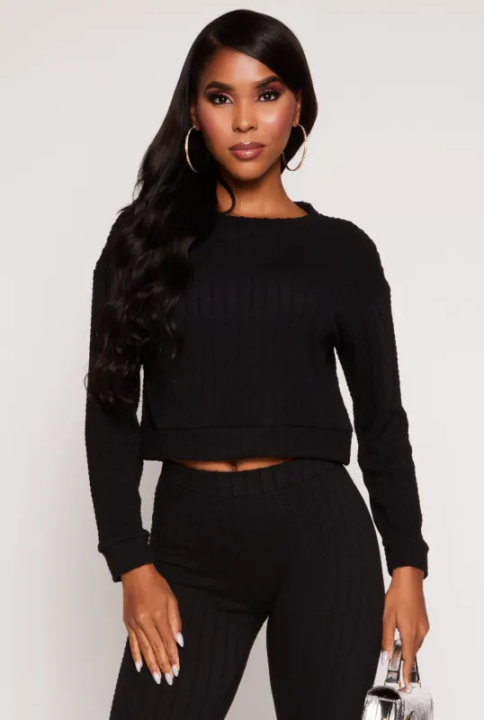 Ribbed Knit Pullover Sweater sold by Rainbow