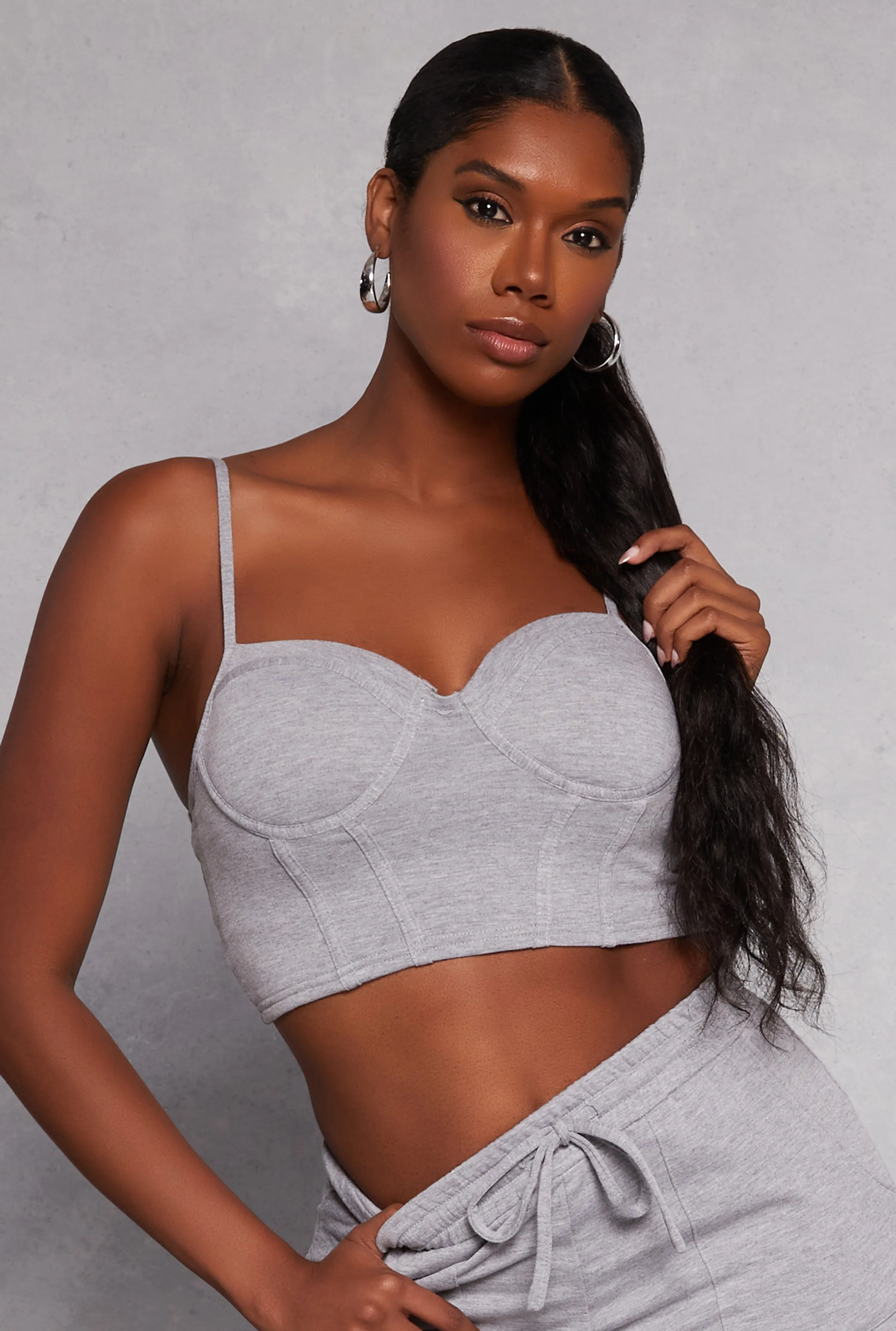 Haute Monde Solid Cropped Corset Top sold by Rainbow