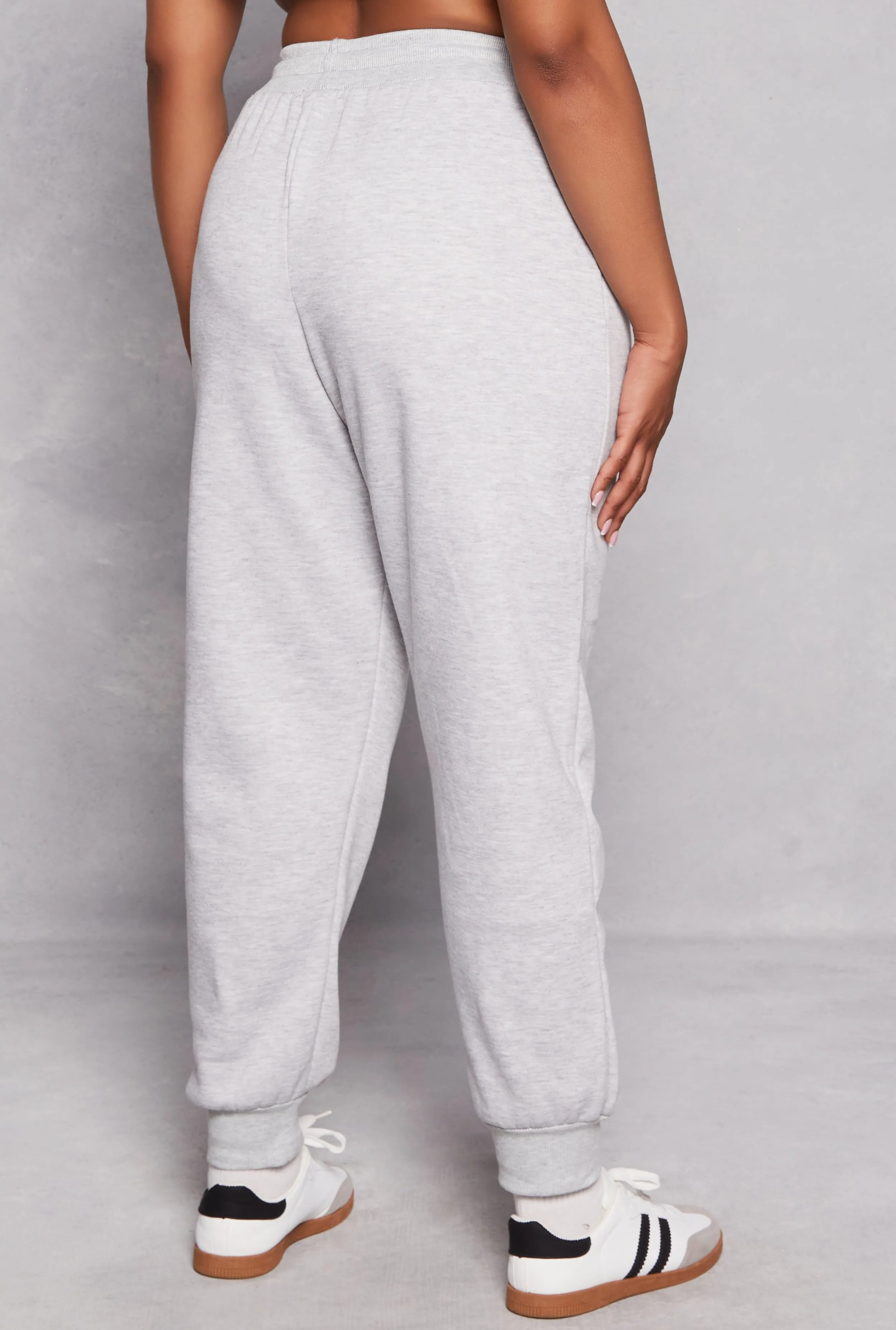 Plus Size Solid Fleece Drawstring Joggers sold by Rainbow product image thumbnail 3