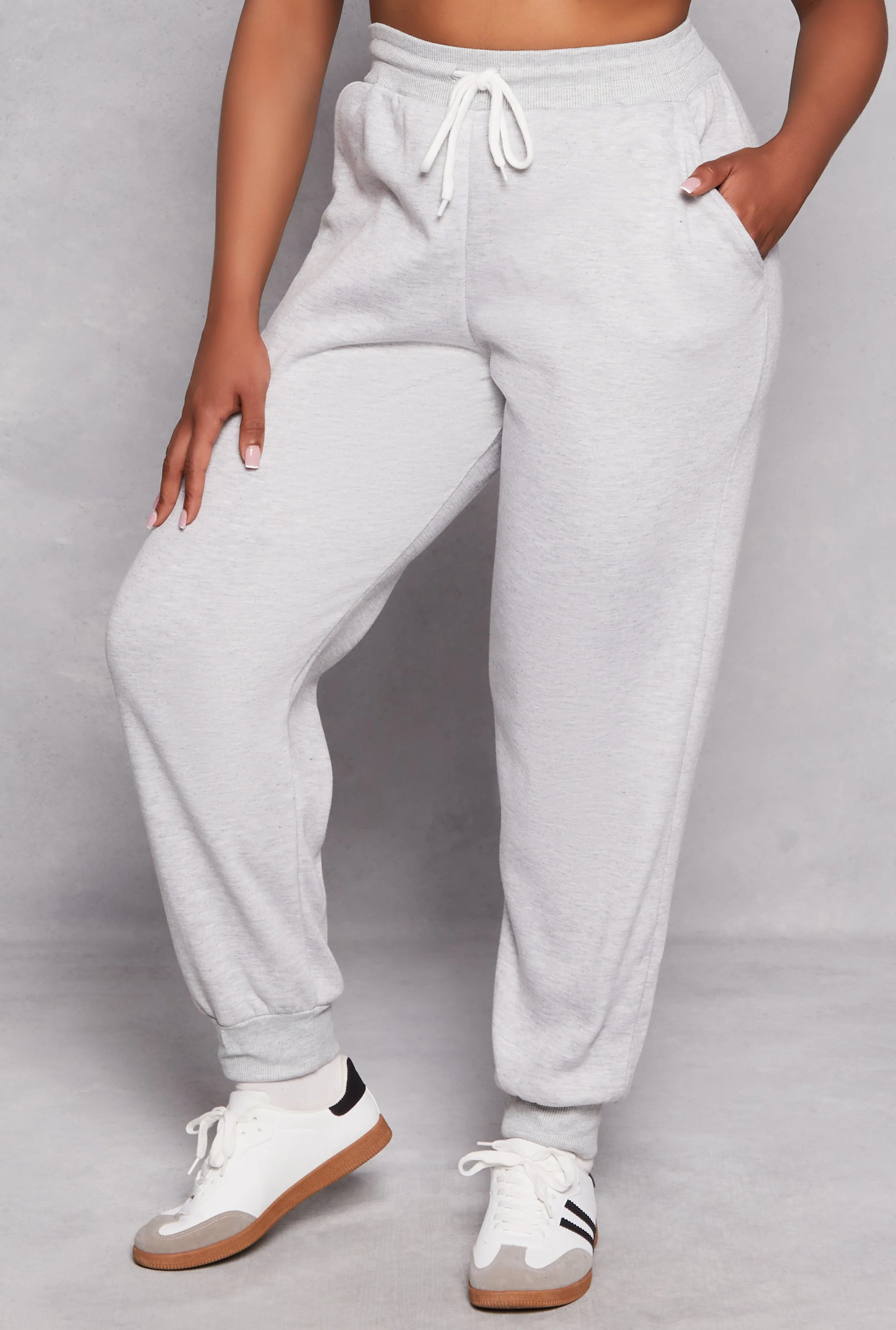 Plus Size Solid Fleece Drawstring Joggers sold by Rainbow product image thumbnail 2