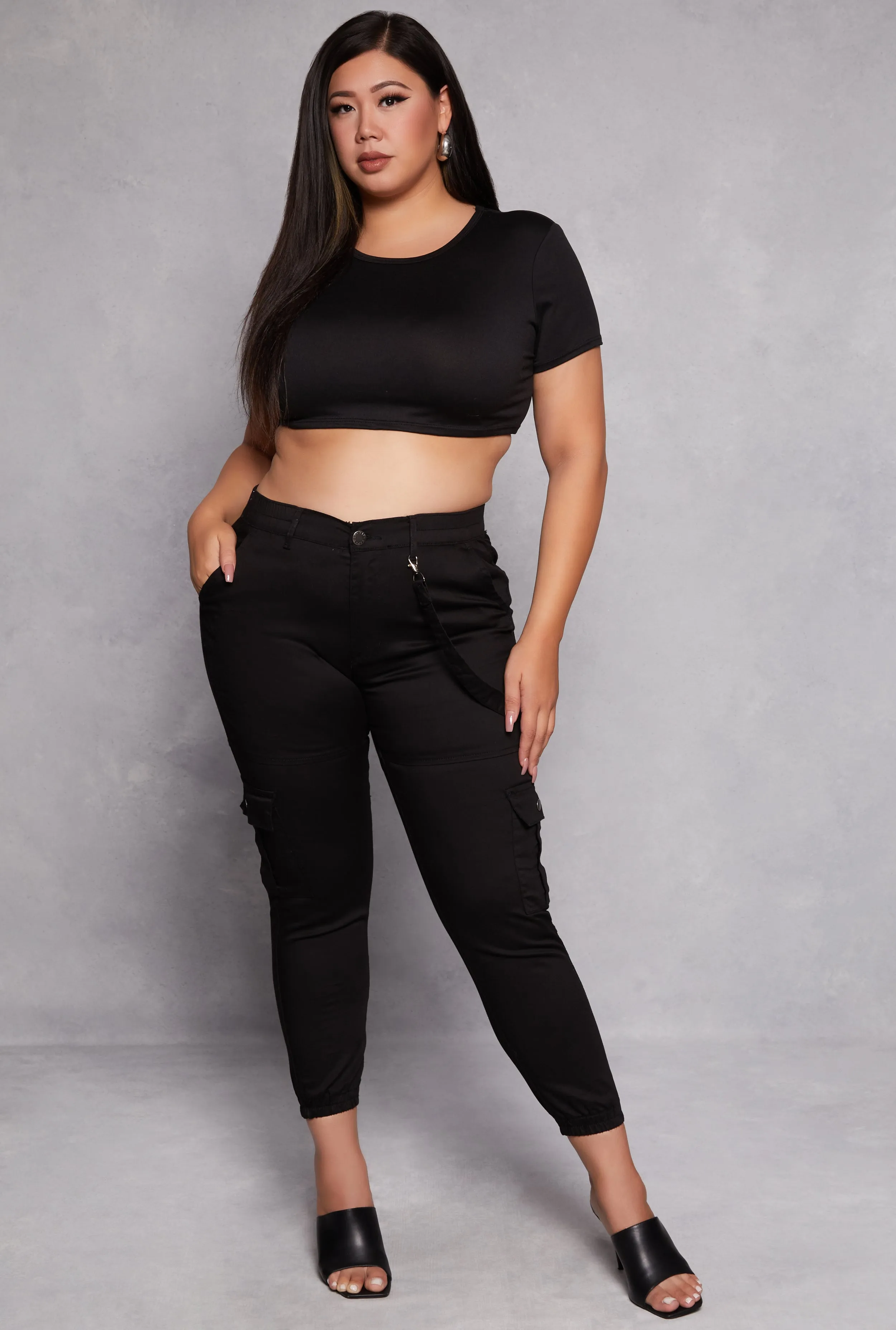 Plus Size VIP Twill Cargo Pocket Joggers sold by Rainbow