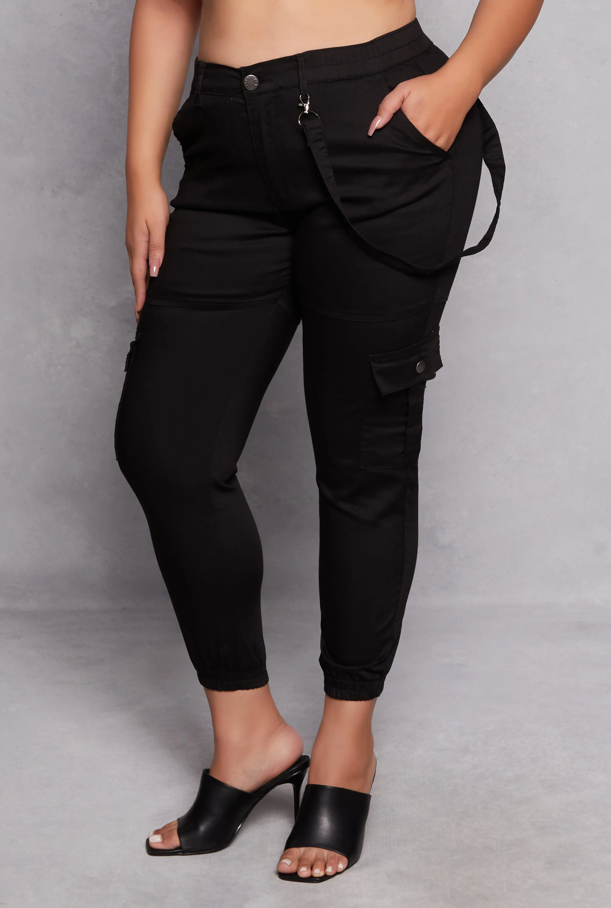 Plus Size VIP Twill Cargo Pocket Joggers sold by Rainbow product image thumbnail 2