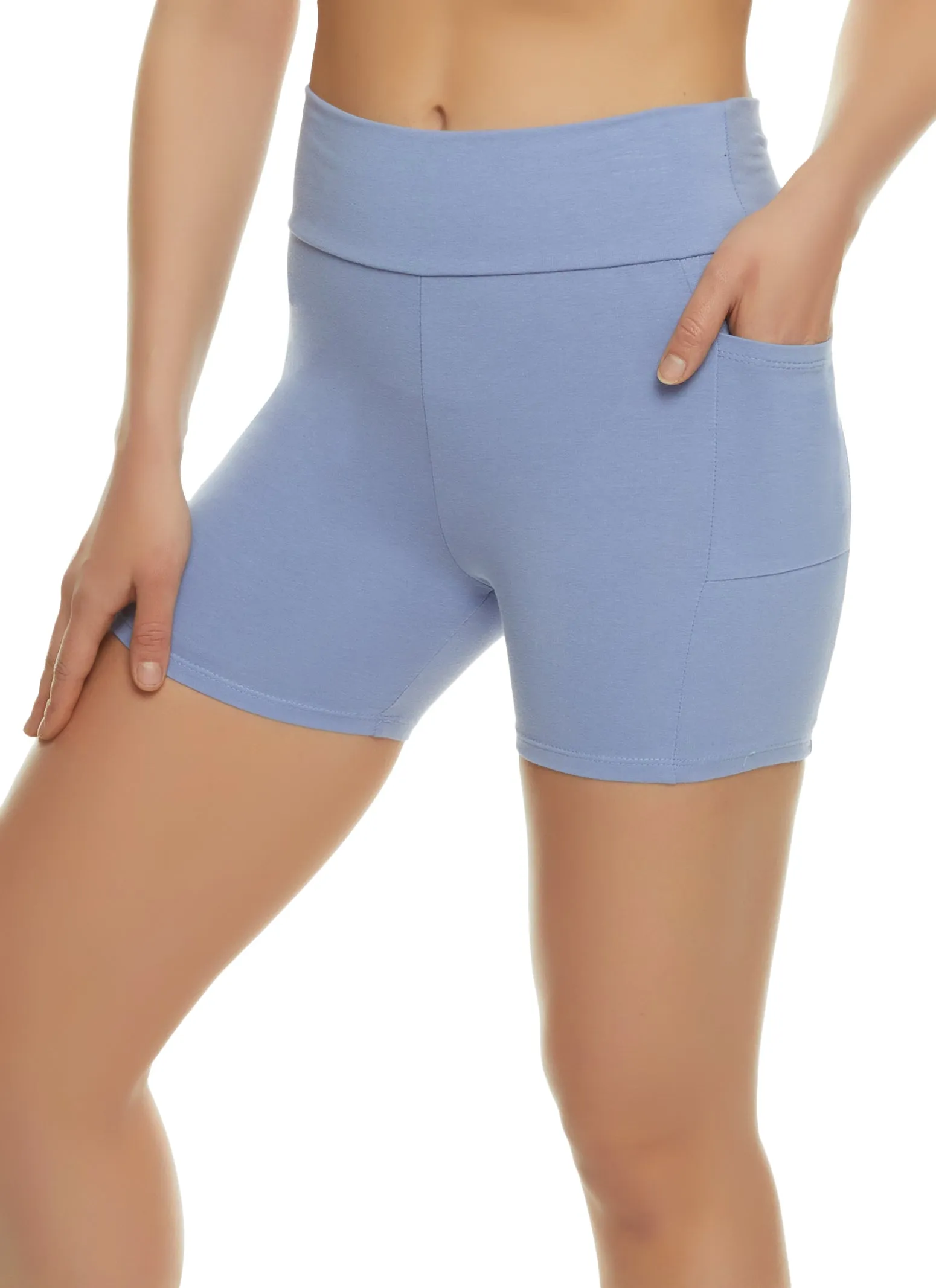 Side Pocket High Waist Biker Shorts sold by Rainbow