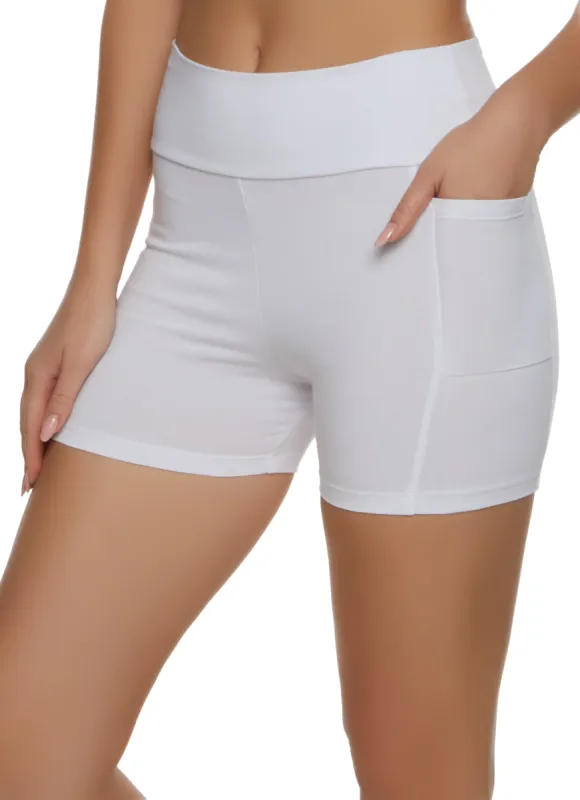 Side Pocket High Waist Biker Shorts sold by Rainbow