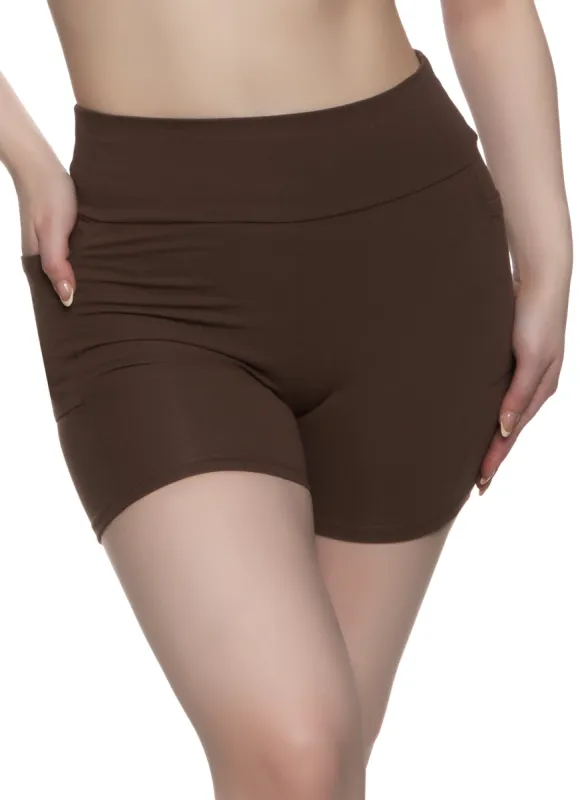 Side Pocket High Waist Biker Shorts sold by Rainbow