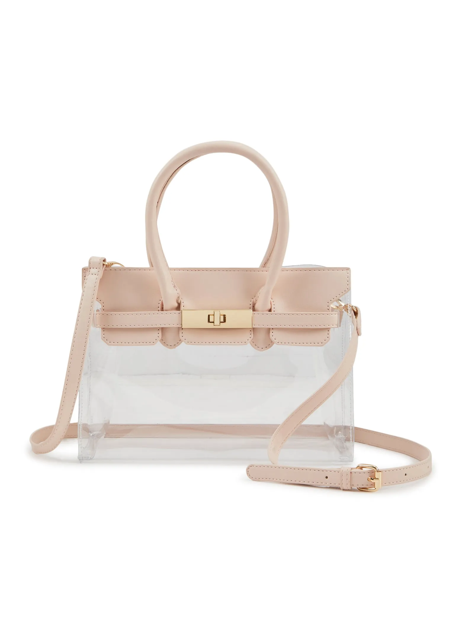 Faux Leather Handle Clear Handbag sold by Rainbow product image thumbnail 2