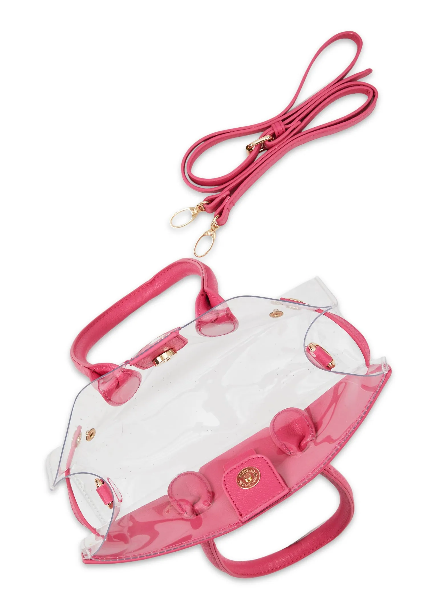 Faux Leather Handle Clear Handbag sold by Rainbow product image thumbnail 5