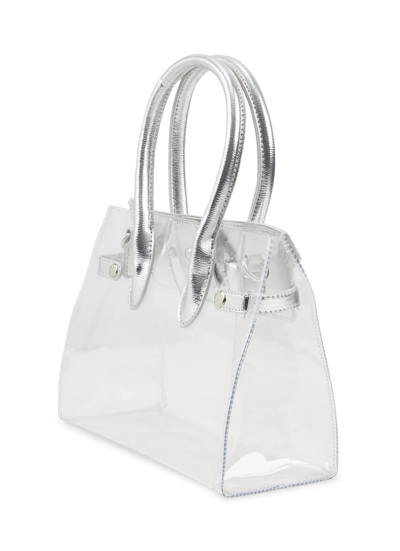 Faux Leather Handle Clear Handbag sold by Rainbow product image thumbnail 3