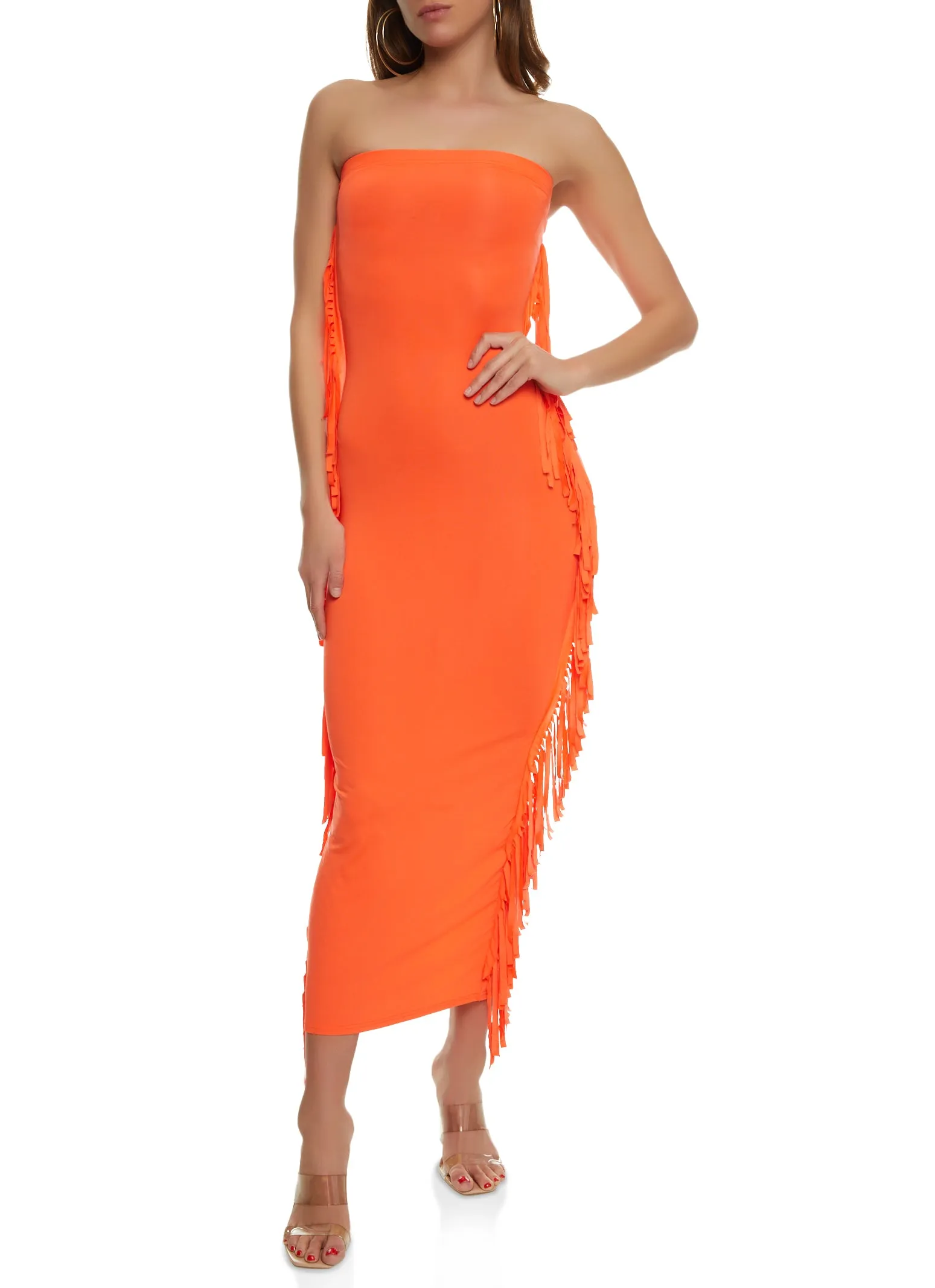 Daisy Fringe Side Maxi Tube Dress sold by Rainbow product image thumbnail 2