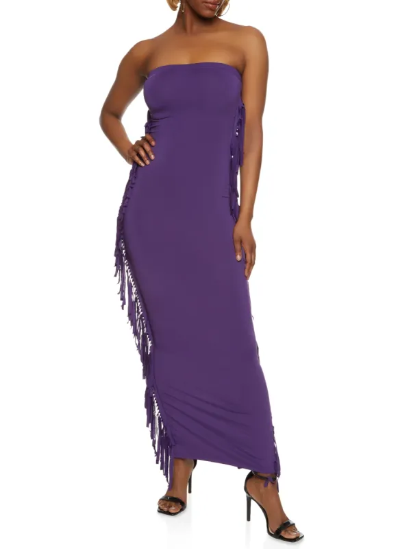 Daisy Fringe Side Maxi Tube Dress sold by Rainbow